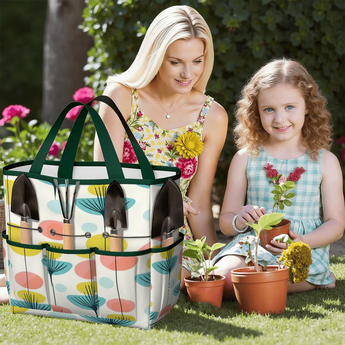 Kate McEnroe New York Scandinavian Modern Abstract Floral Mid Century Garden Tool BagGarden Tool BageOUO4un0lx