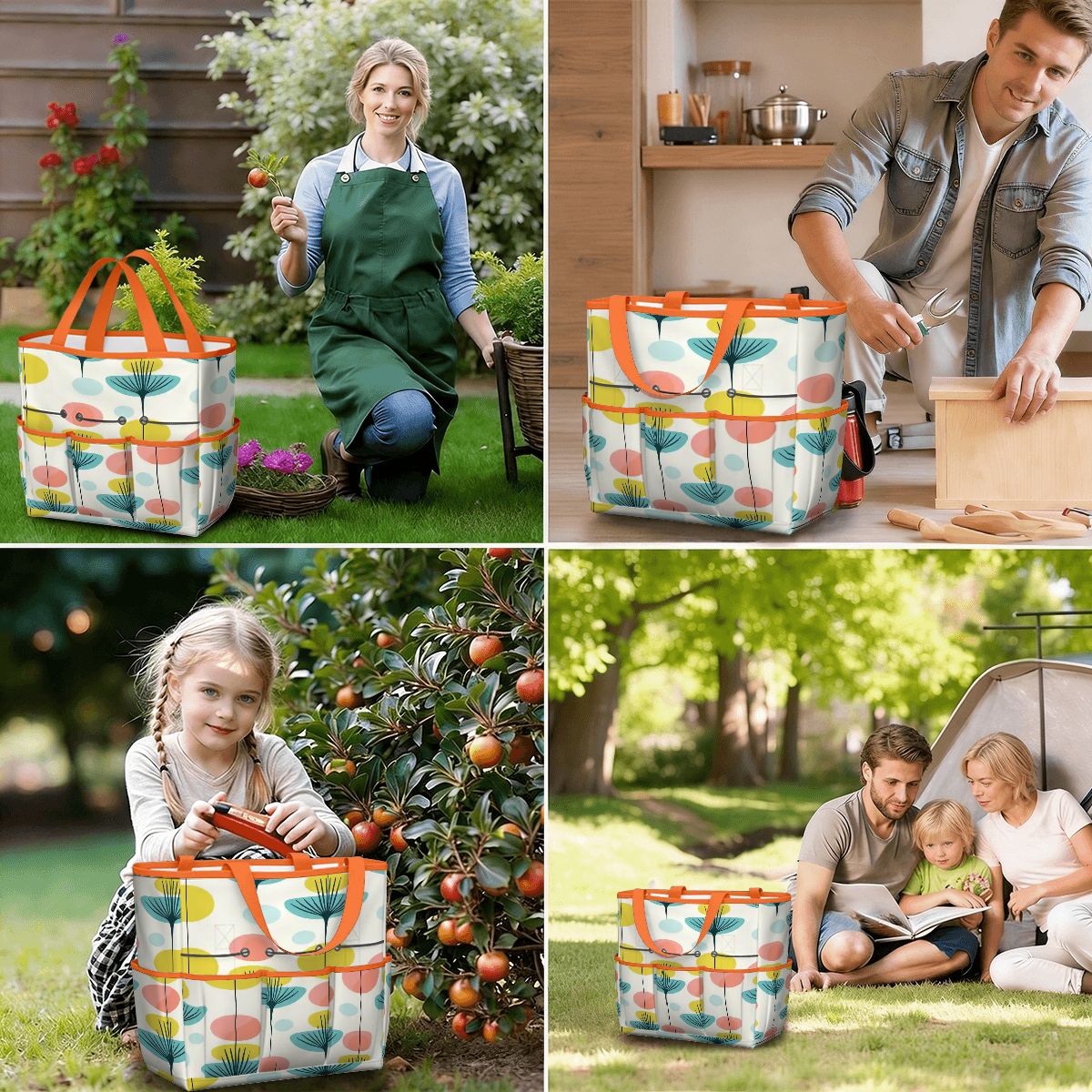 Kate McEnroe New York Scandinavian Modern Abstract Floral Mid Century Garden Tool BagGarden Tool BageOUO4un0lx