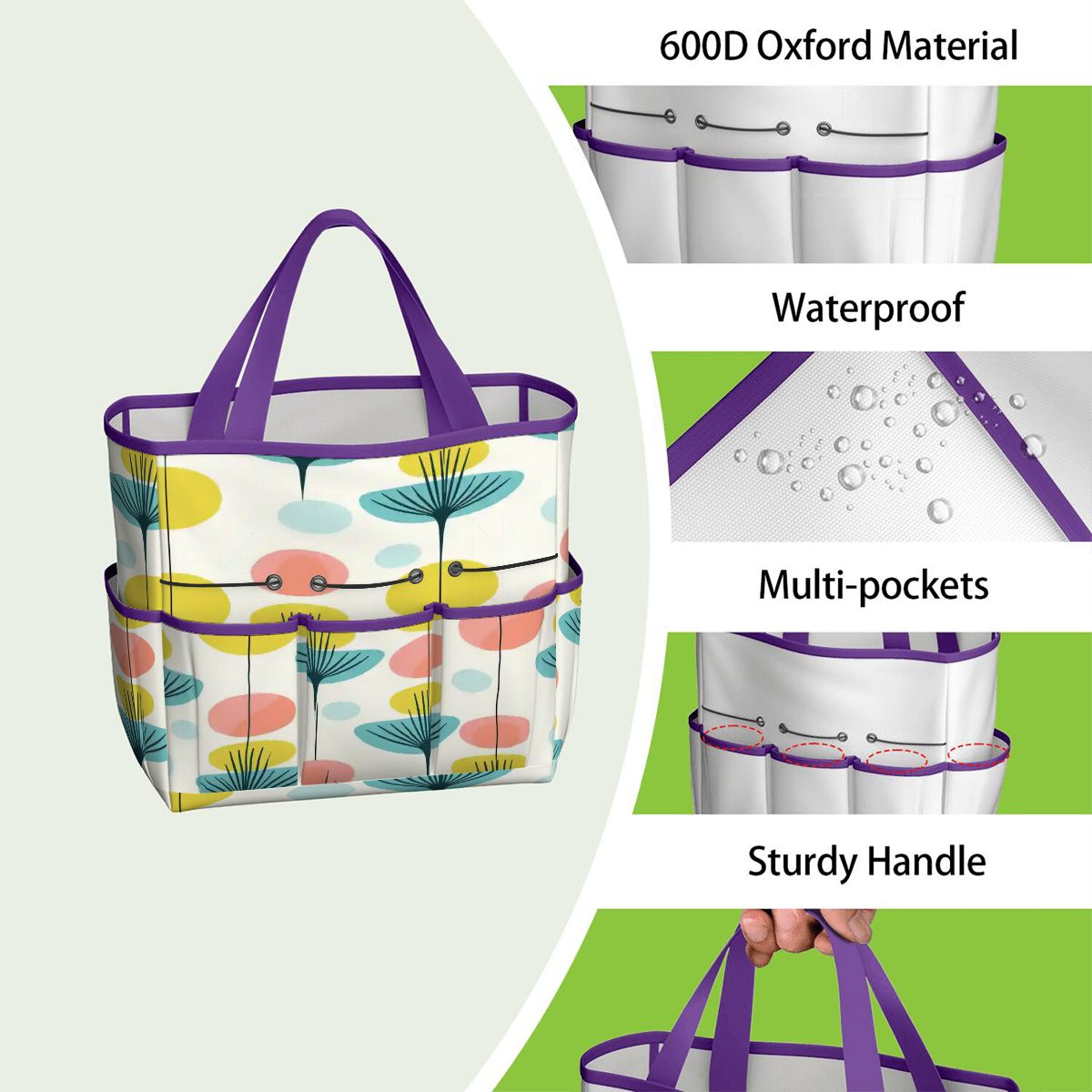 Kate McEnroe New York Scandinavian Modern Abstract Floral Mid Century Garden Tool BagGarden Tool BageOUO4un0lx