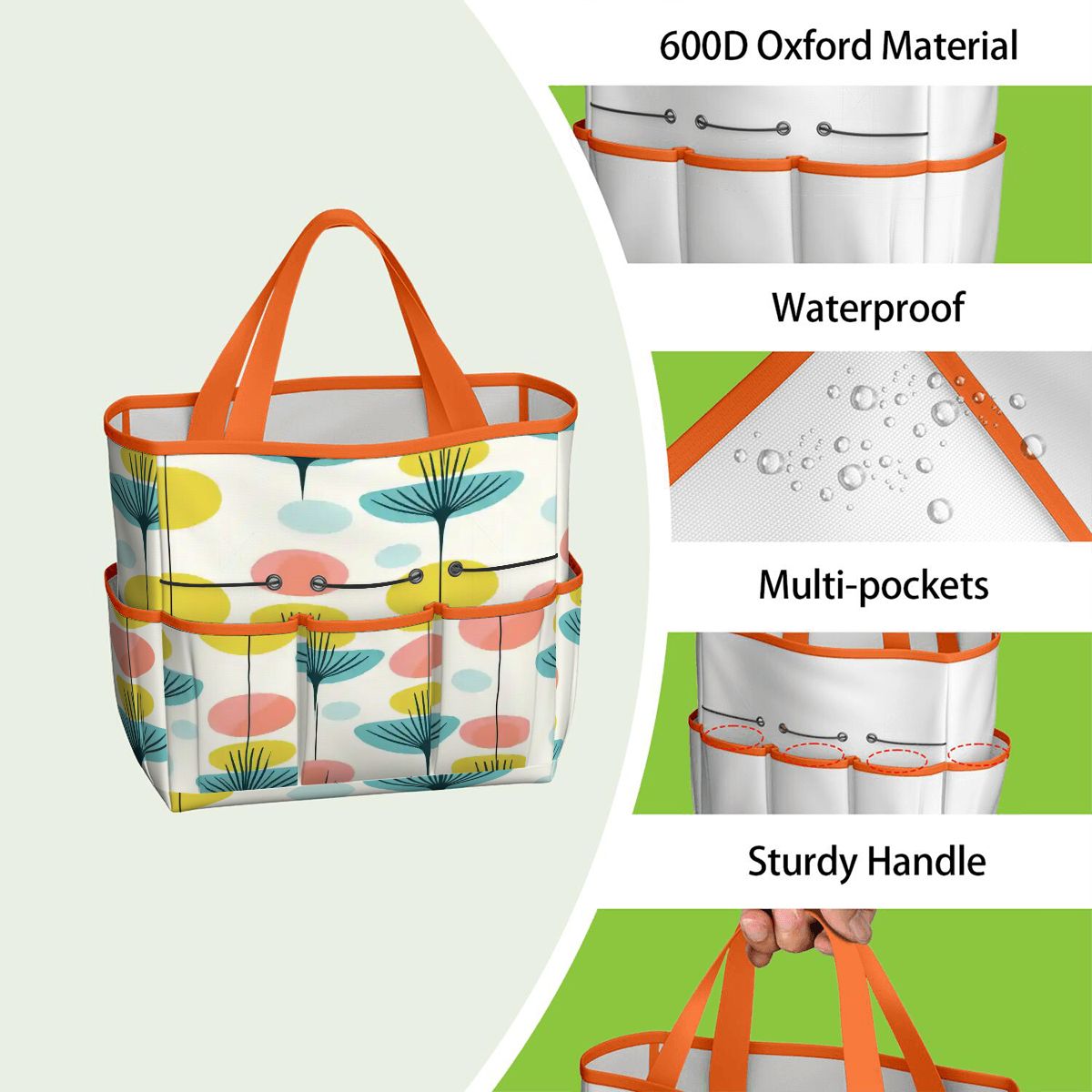 Kate McEnroe New York Scandinavian Modern Abstract Floral Mid Century Garden Tool BagGarden Tool BageOUO4un0lx