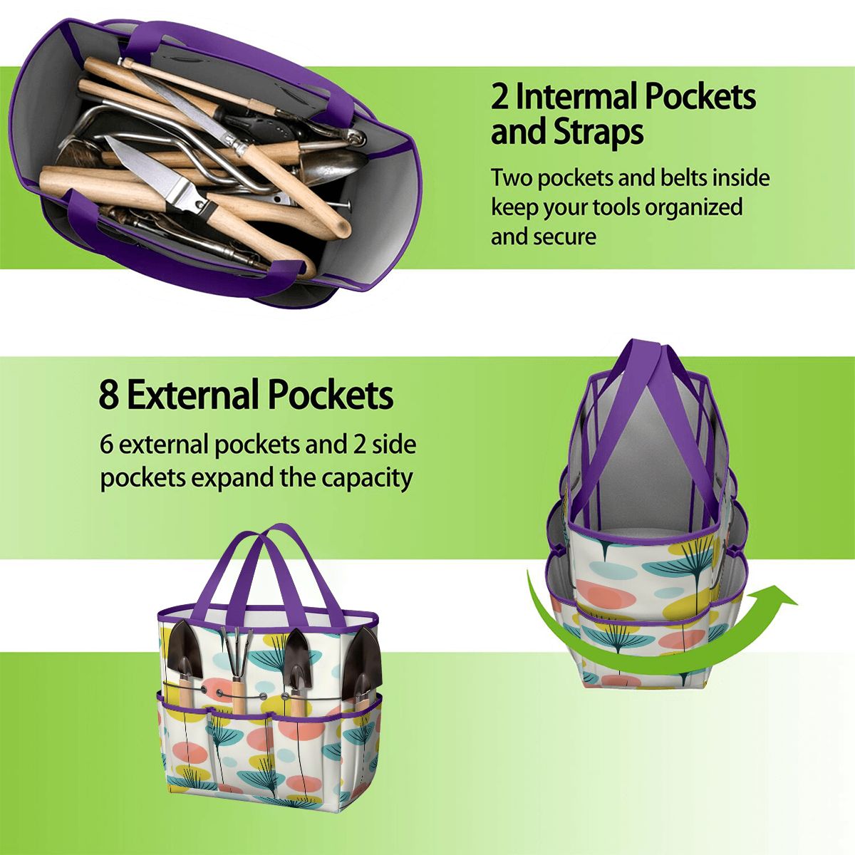 Kate McEnroe New York Scandinavian Modern Abstract Floral Mid Century Garden Tool BagGarden Tool BageOUO4un0lx