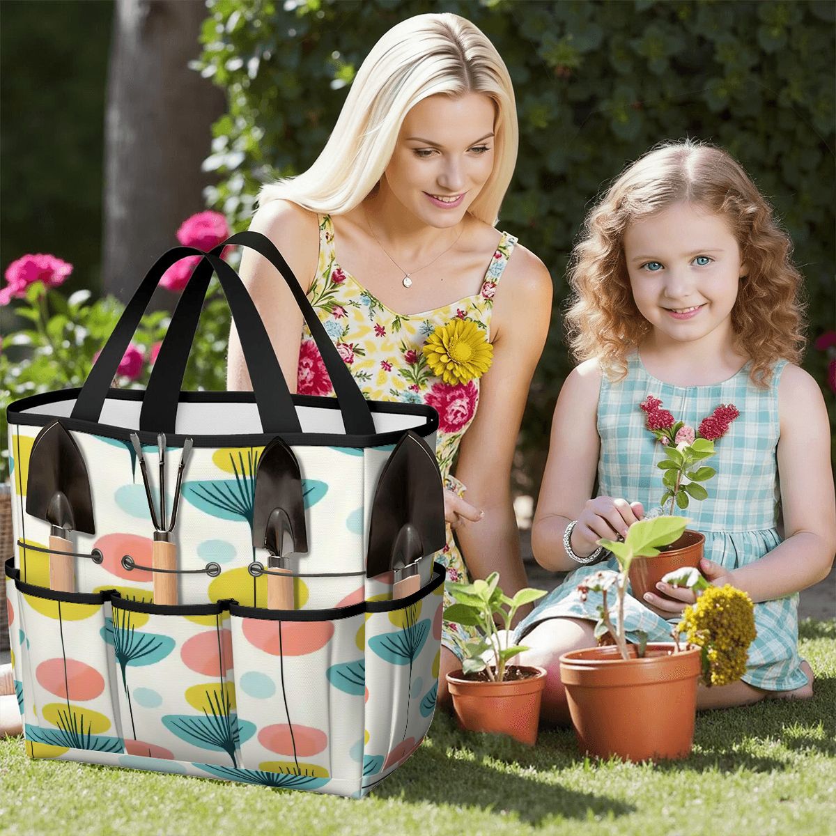 Kate McEnroe New York Scandinavian Modern Abstract Floral Mid Century Garden Tool BagGarden Tool BagfL248CVE9A