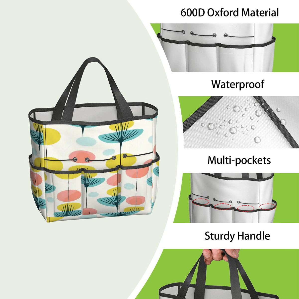 Kate McEnroe New York Scandinavian Modern Abstract Floral Mid Century Garden Tool BagGarden Tool BagfL248CVE9A