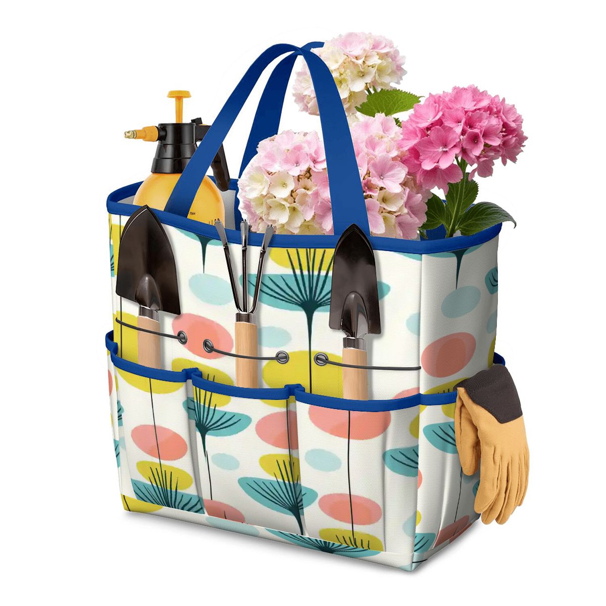 Kate McEnroe New York Scandinavian Modern Abstract Floral Mid Century Garden Tool BagGarden Tool BaghODrRZajgi