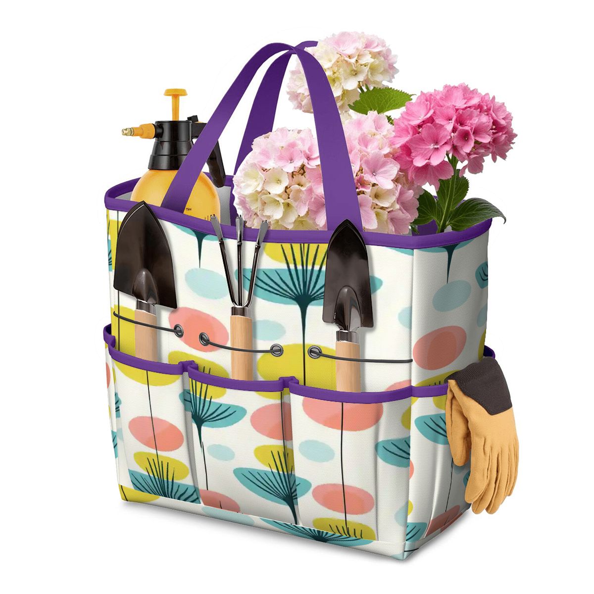 Kate McEnroe New York Scandinavian Modern Abstract Floral Mid Century Garden Tool BagGarden Tool BagLyV0pXkihA