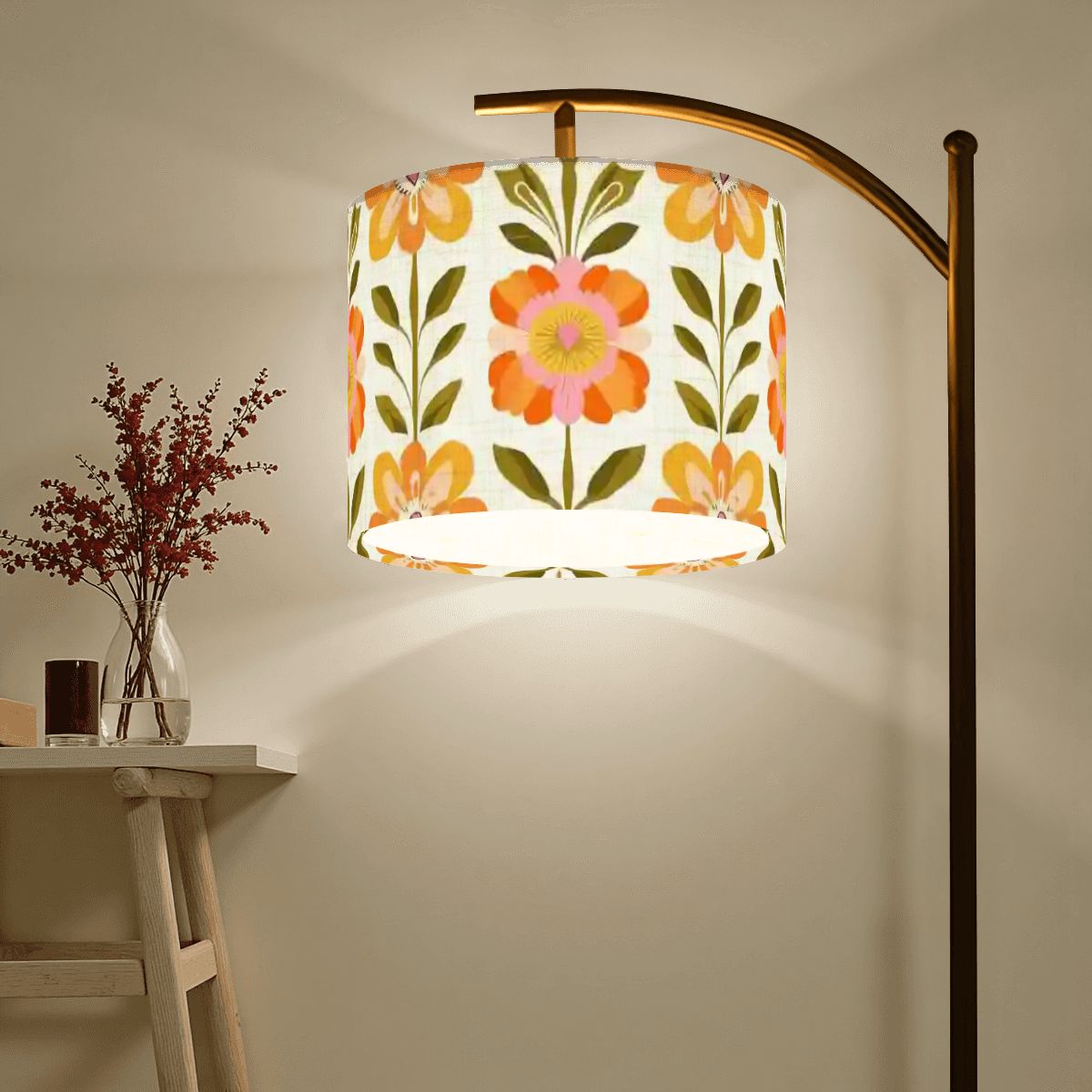 Kate McEnroe New York Scandinavian Modern Danish Floral Arc Floor Lamp, Mid Century Retro LightArc Floor LampsXEoJjx3YMR