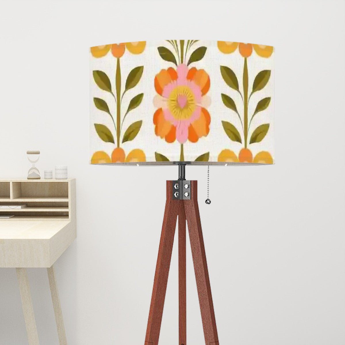 Kate McEnroe New York Scandinavian Modern Danish Floral Tripod Lamp Shade, Mid Century Drum ShadeLamp Shadesp5qaQlTDRB