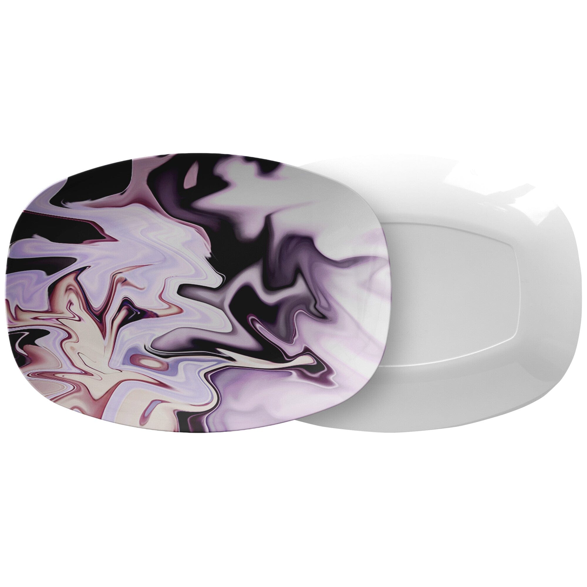 Kate McEnroe New York Serving Platter in Abstract Liquid Lavender Marble PrintServing Platters9727