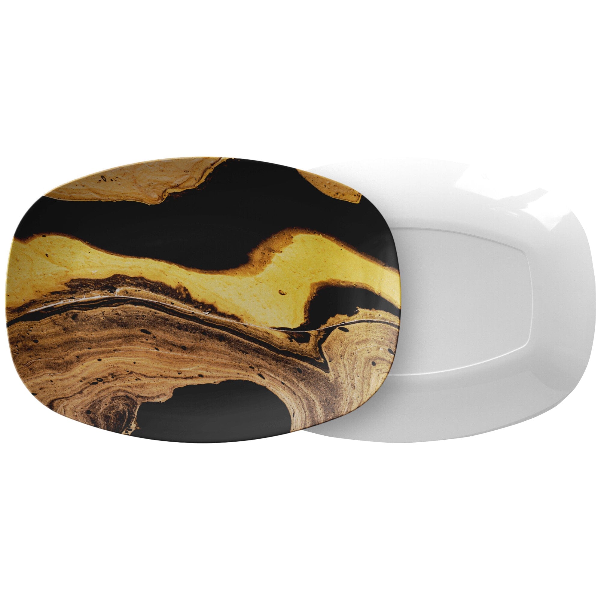 Kate McEnroe New York Serving Platter in Abstract Liquid Marble PrintServing Platters9727