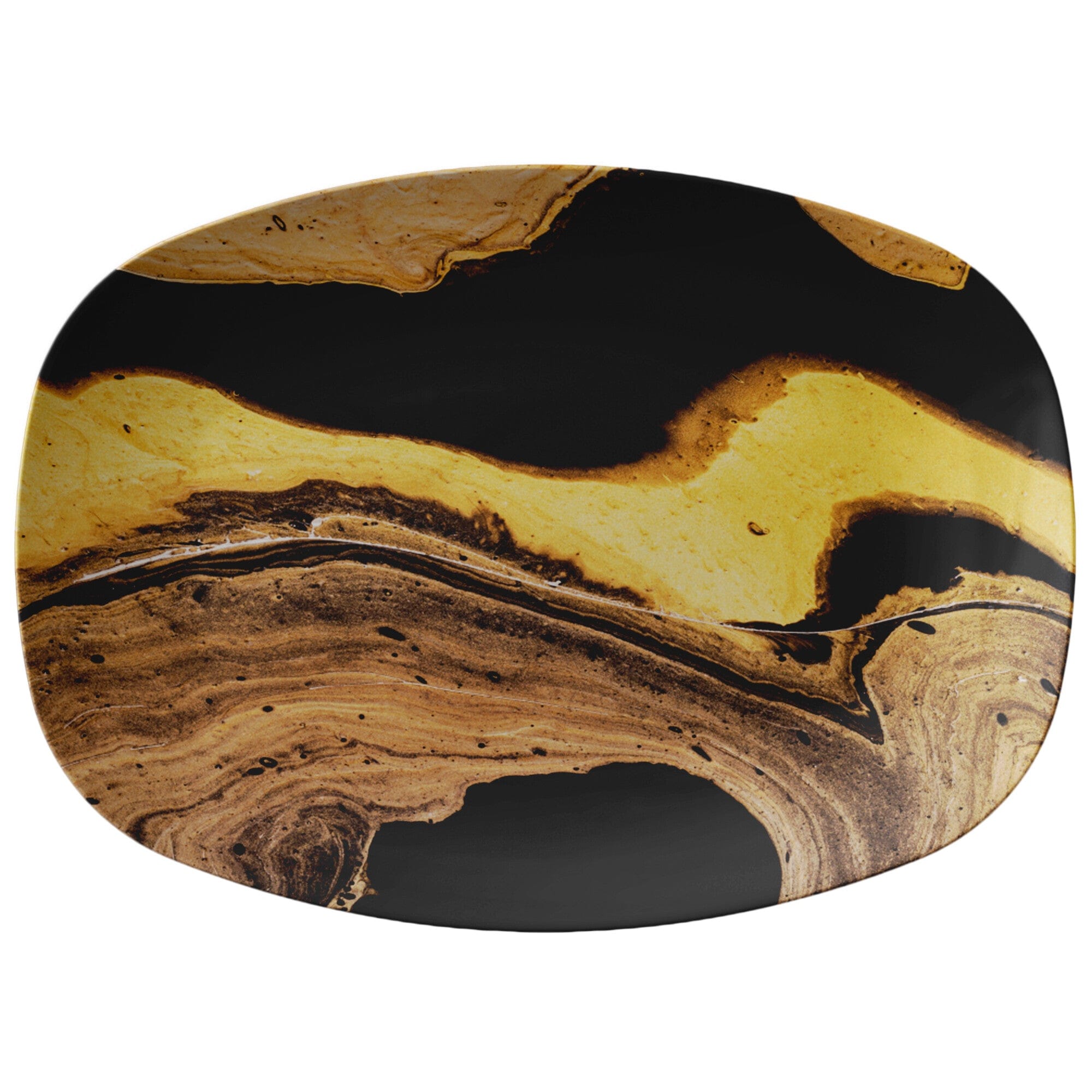 Kate McEnroe New York Serving Platter in Abstract Liquid Marble PrintServing Platters9727