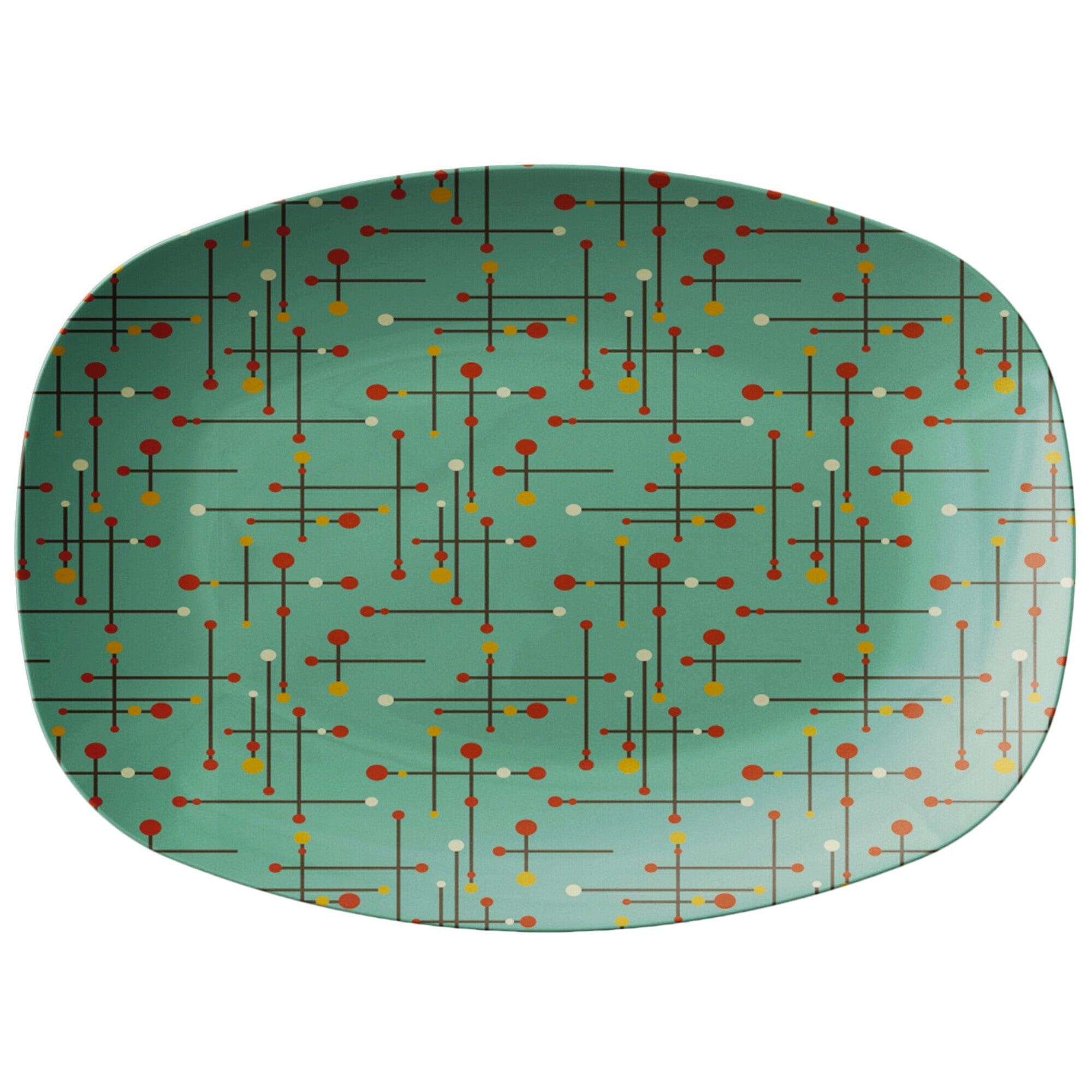 Kate McEnroe New York Serving Platter in Mid Century Modern 1950s Retro PrintServing Platters9727