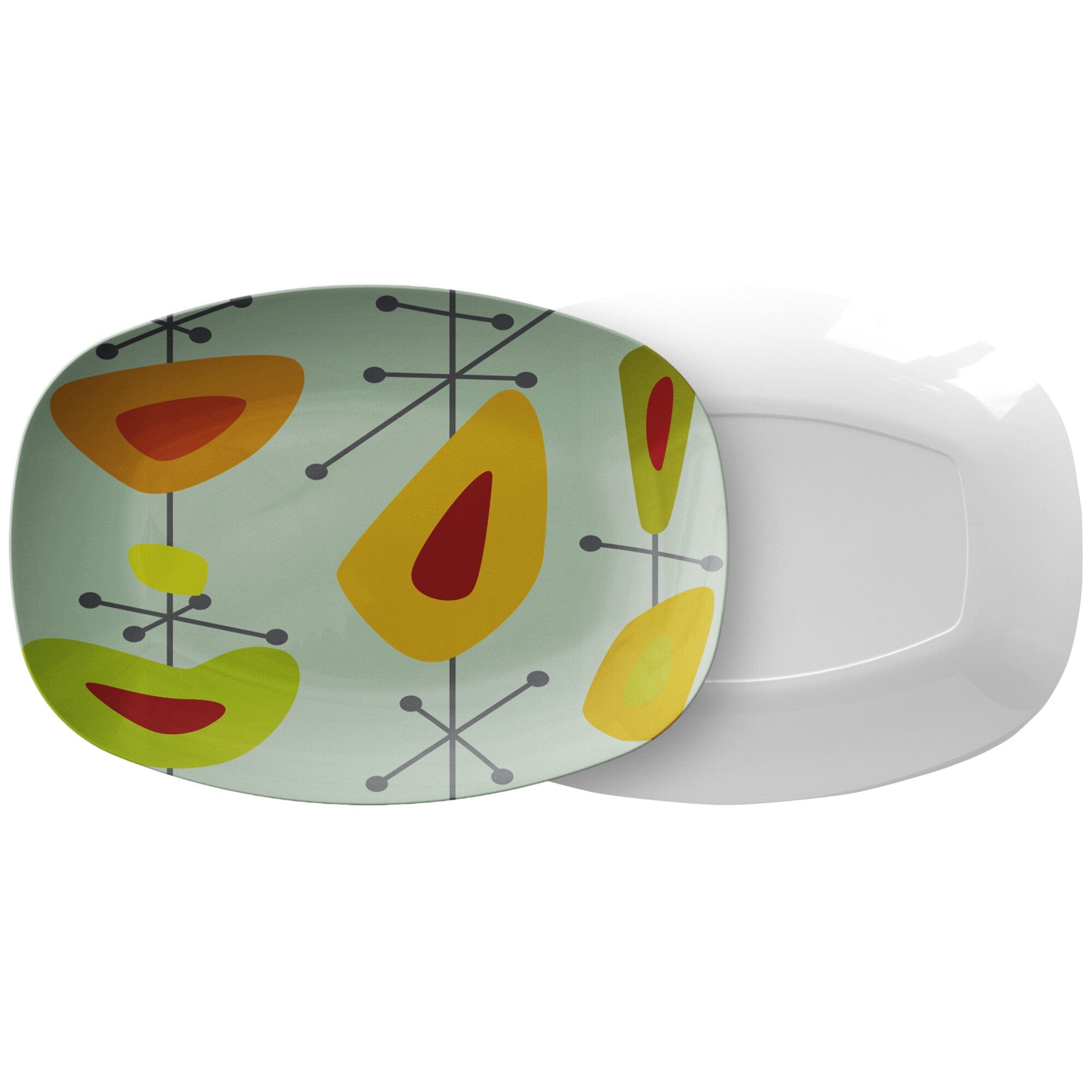 Kate McEnroe New York Serving Platter in Mid Century Modern Atomic Age PrintServing Platters9727