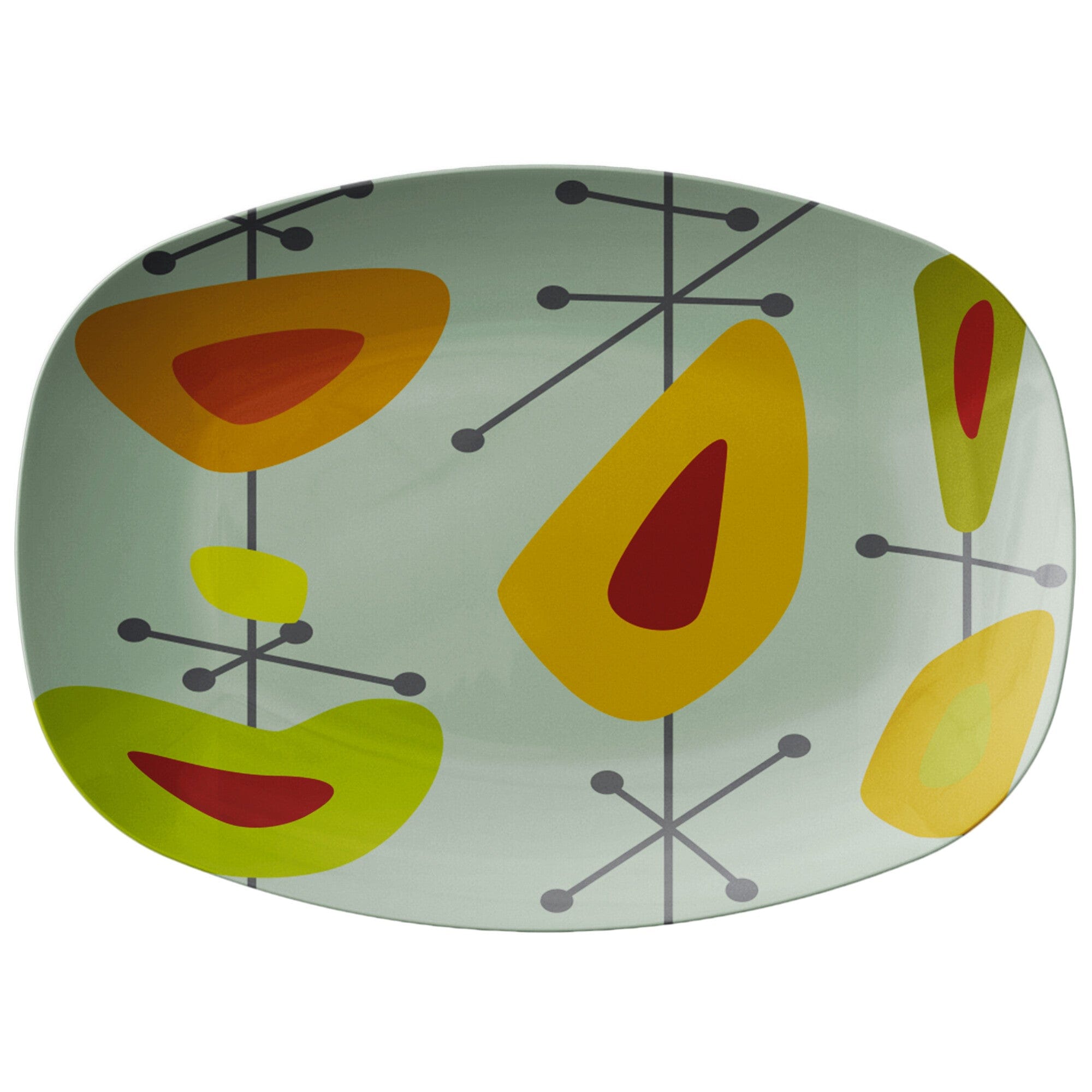 Kate McEnroe New York Serving Platter in Mid Century Modern Atomic Age PrintServing Platters9727