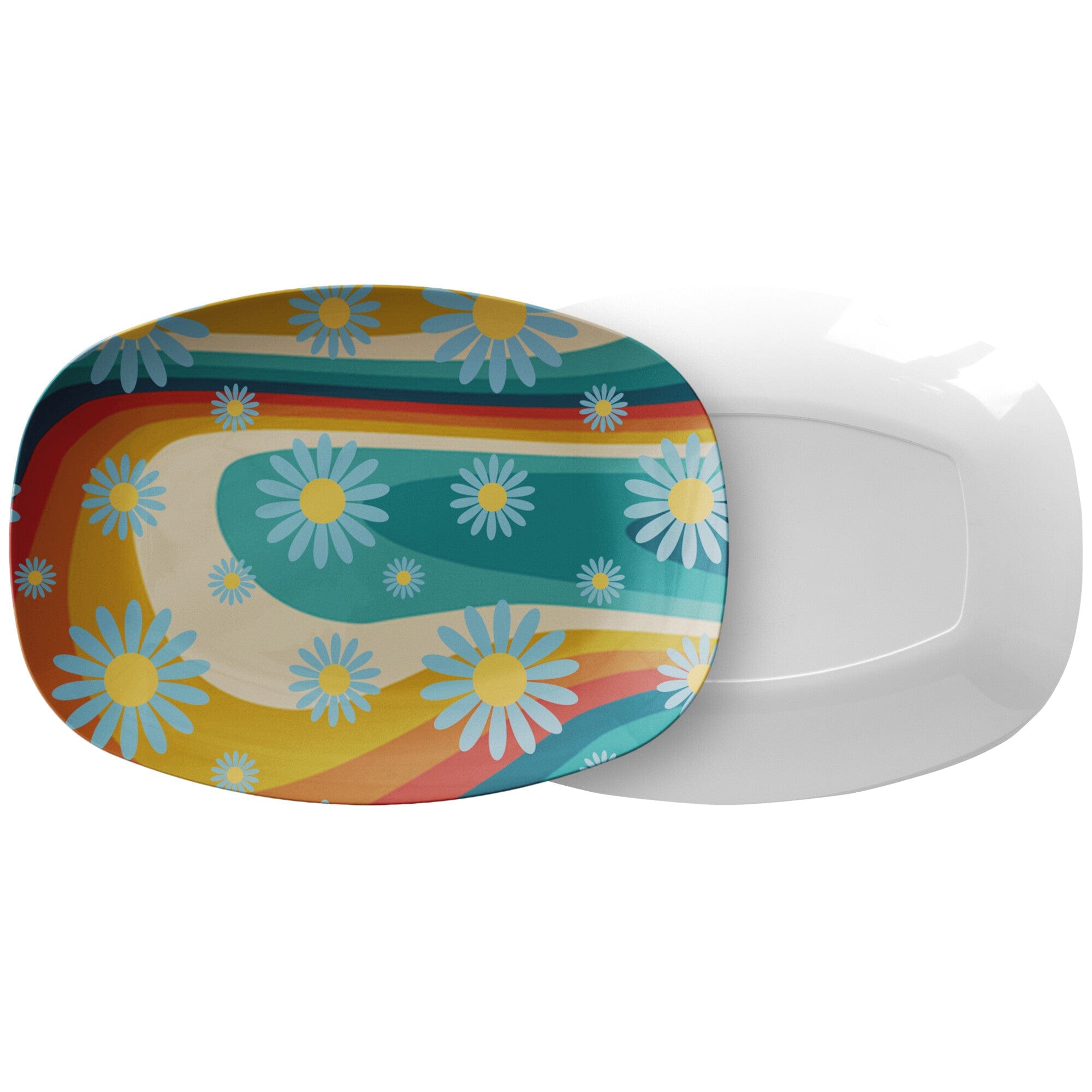 Kate McEnroe New York Serving Platter in Mid Century Modern Rainbow DaisyServing Platters9727