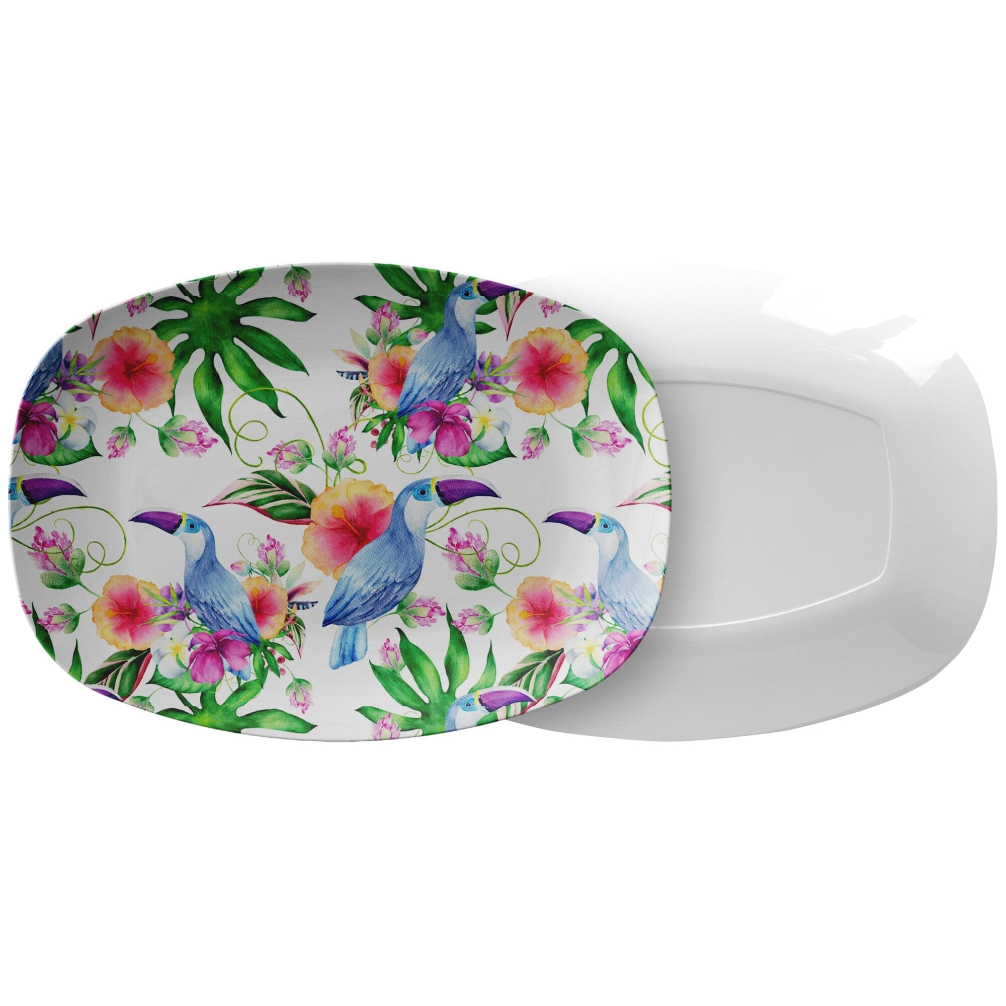 Kate McEnroe New York Serving Platter in Watercolor Toucan Floral ArtServing Platters9727