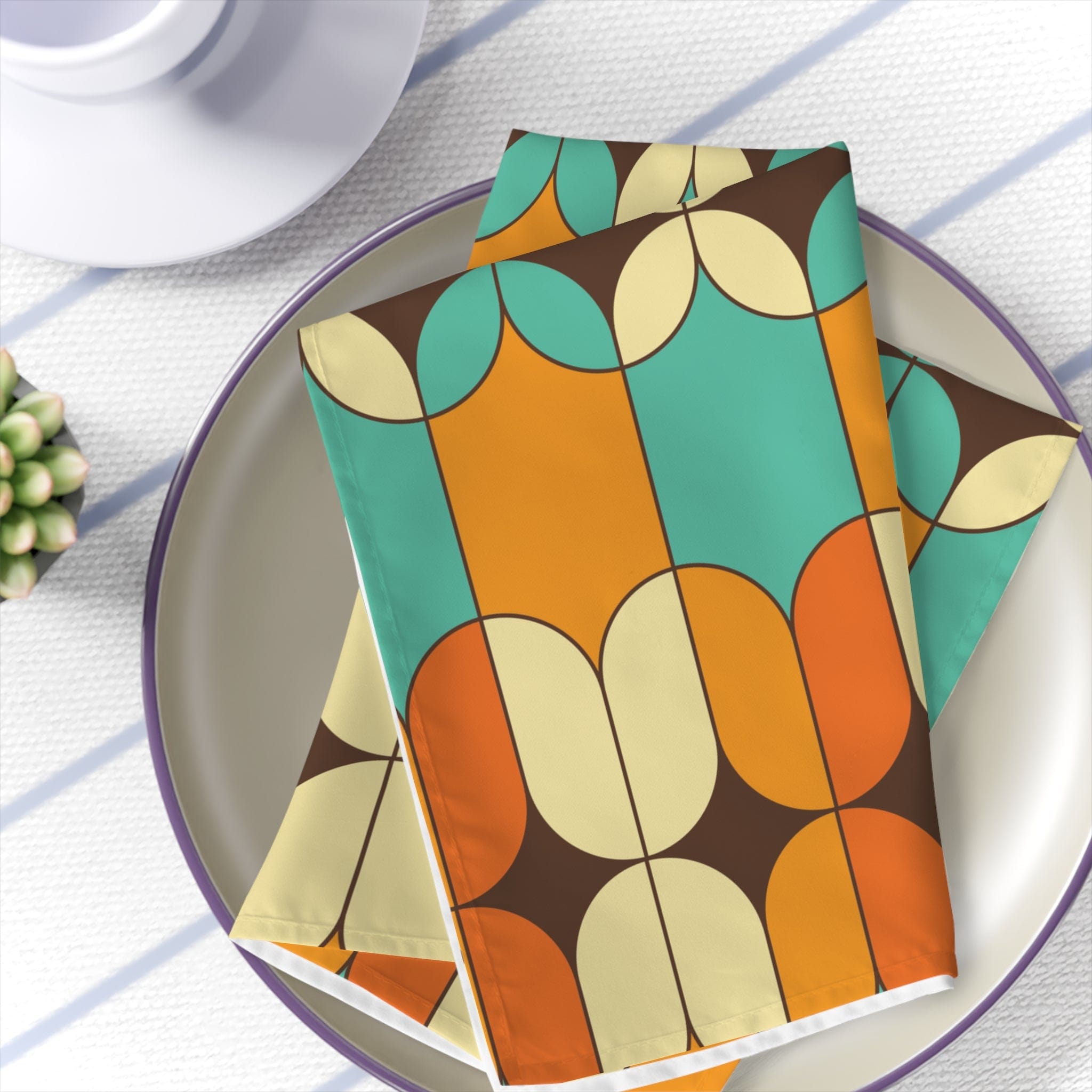 Kate McEnroe New York Set of 4 Retro Groovy 50s Mid Mod Aesthetic Cloth Dinner NapkinsNapkins10985056941834231911