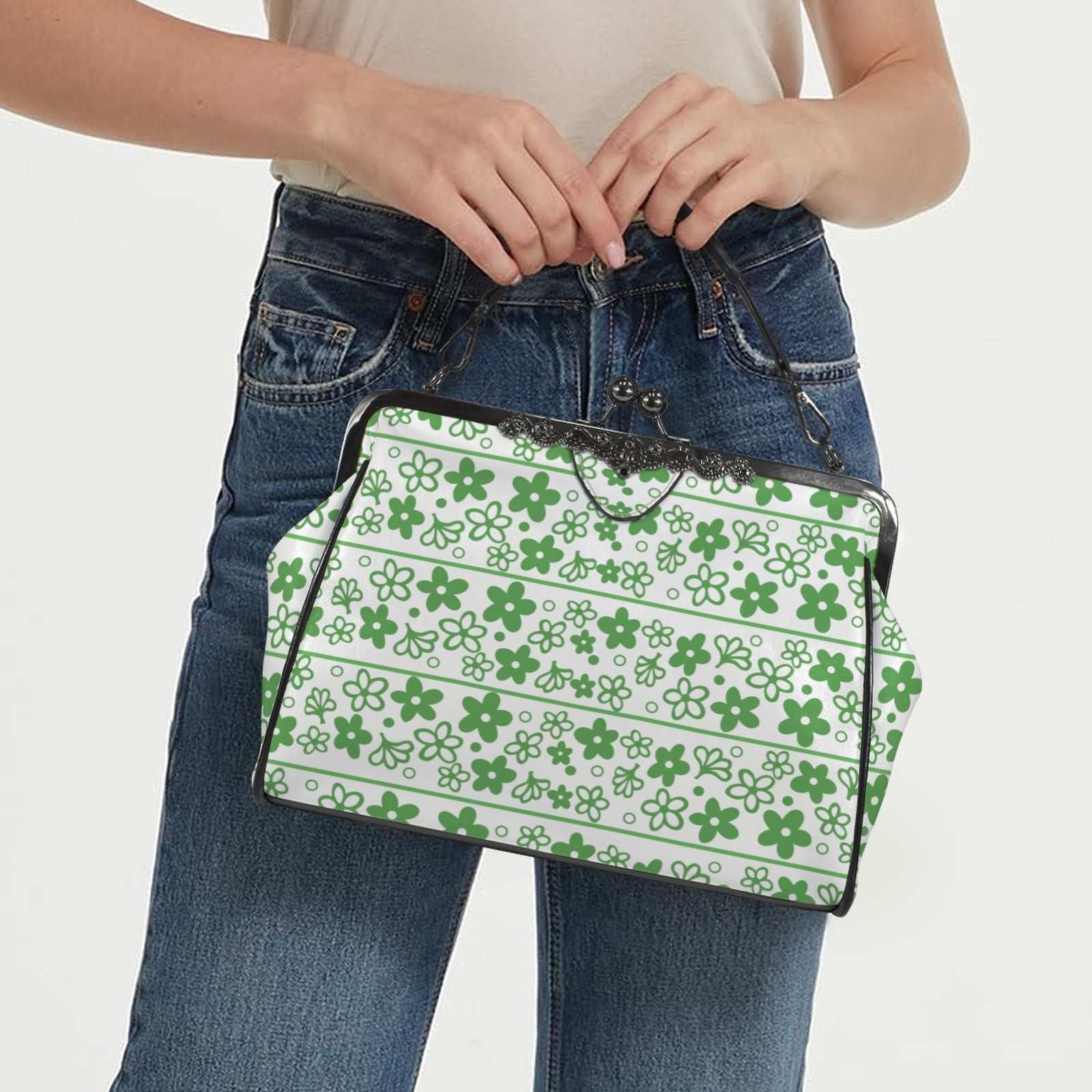 Kate McEnroe New York Spring Blossom Pyrex Kisslock Handbag Mid Century Modern PurseCrossbody BagsD3275440