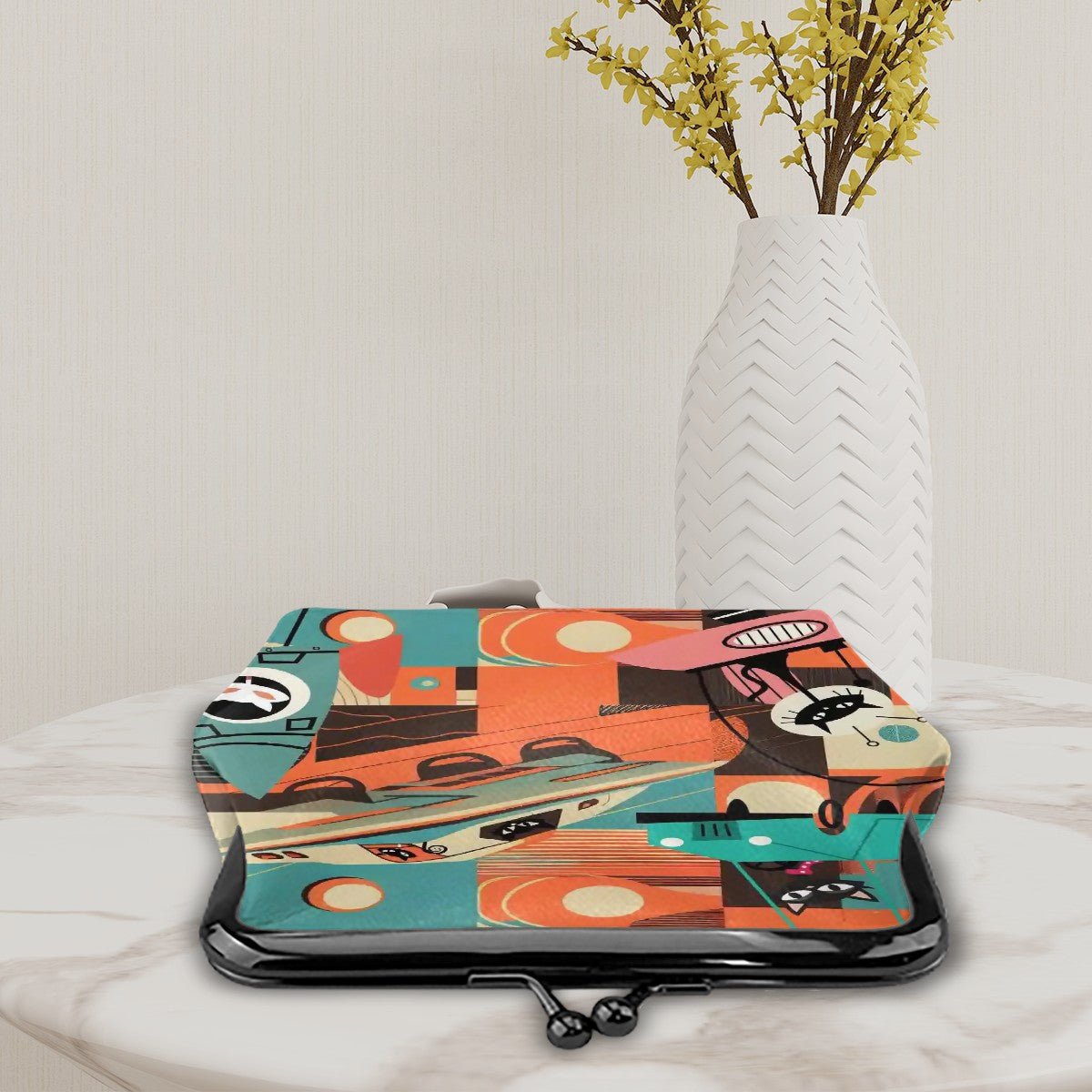 Kate McEnroe New York Sputnik Atomic Kitsch Cat Coin Purse, Mid Century Modern Space Age WalletCoin PursesNq8sqWsq9k