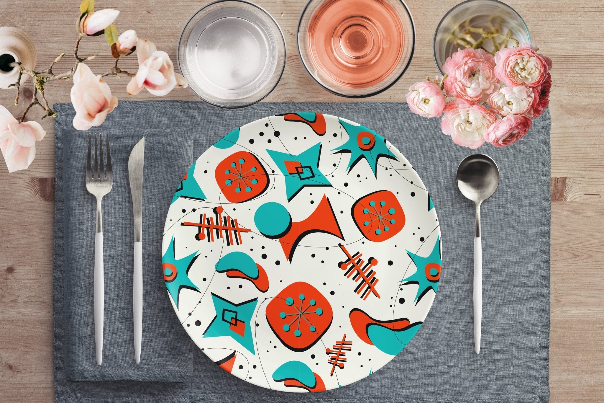 Kate McEnroe New York Sputnik Mid Century Modern Atomic Age Dinner PlatesPlates9820SINGLE