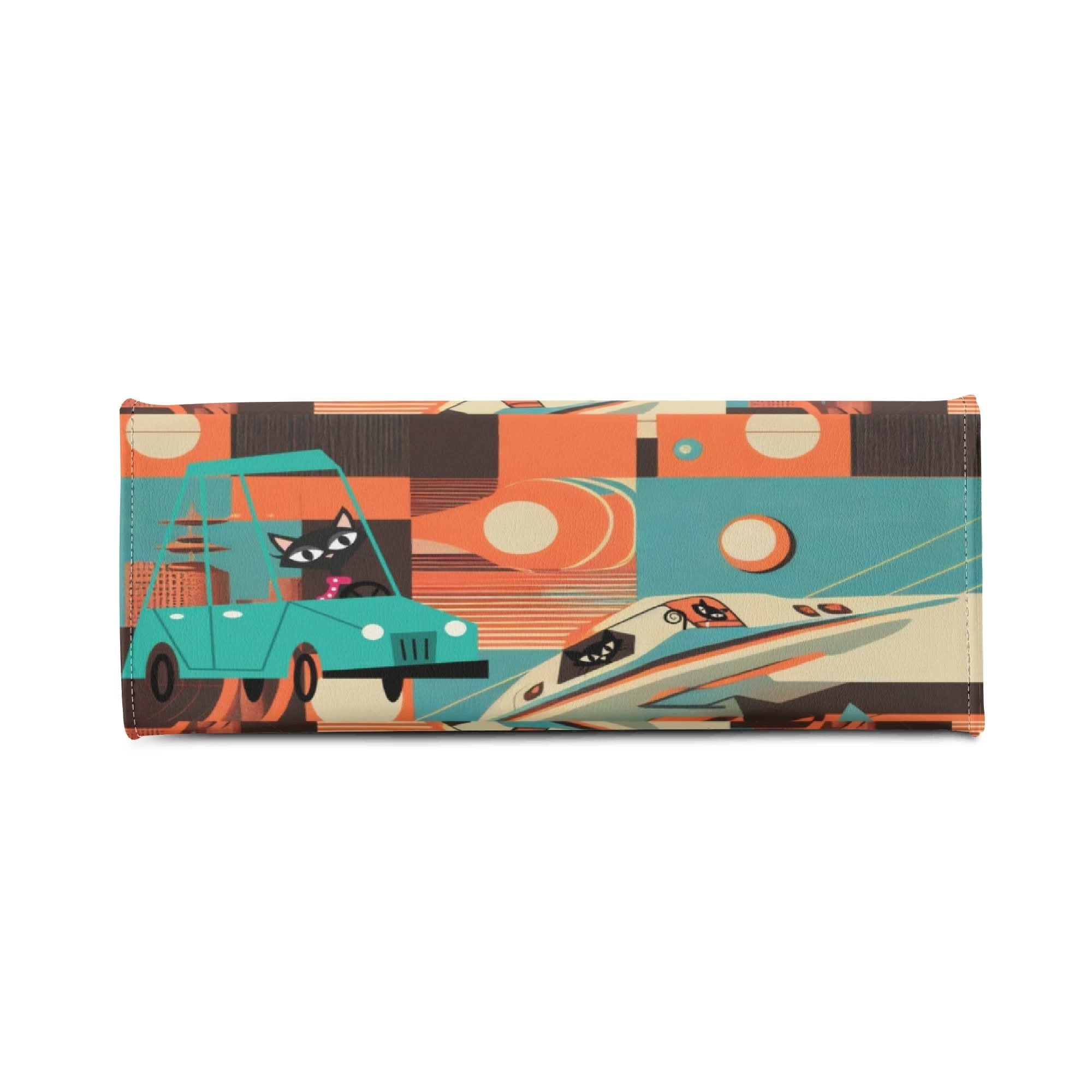 Kate McEnroe New York Sputnik Space Age Atomic Cat Handbag, Mid Century Modern Retro Futuristic Satchel, 50s Kitsch Rocket PurseHandbagsWDX3LO5N - 4