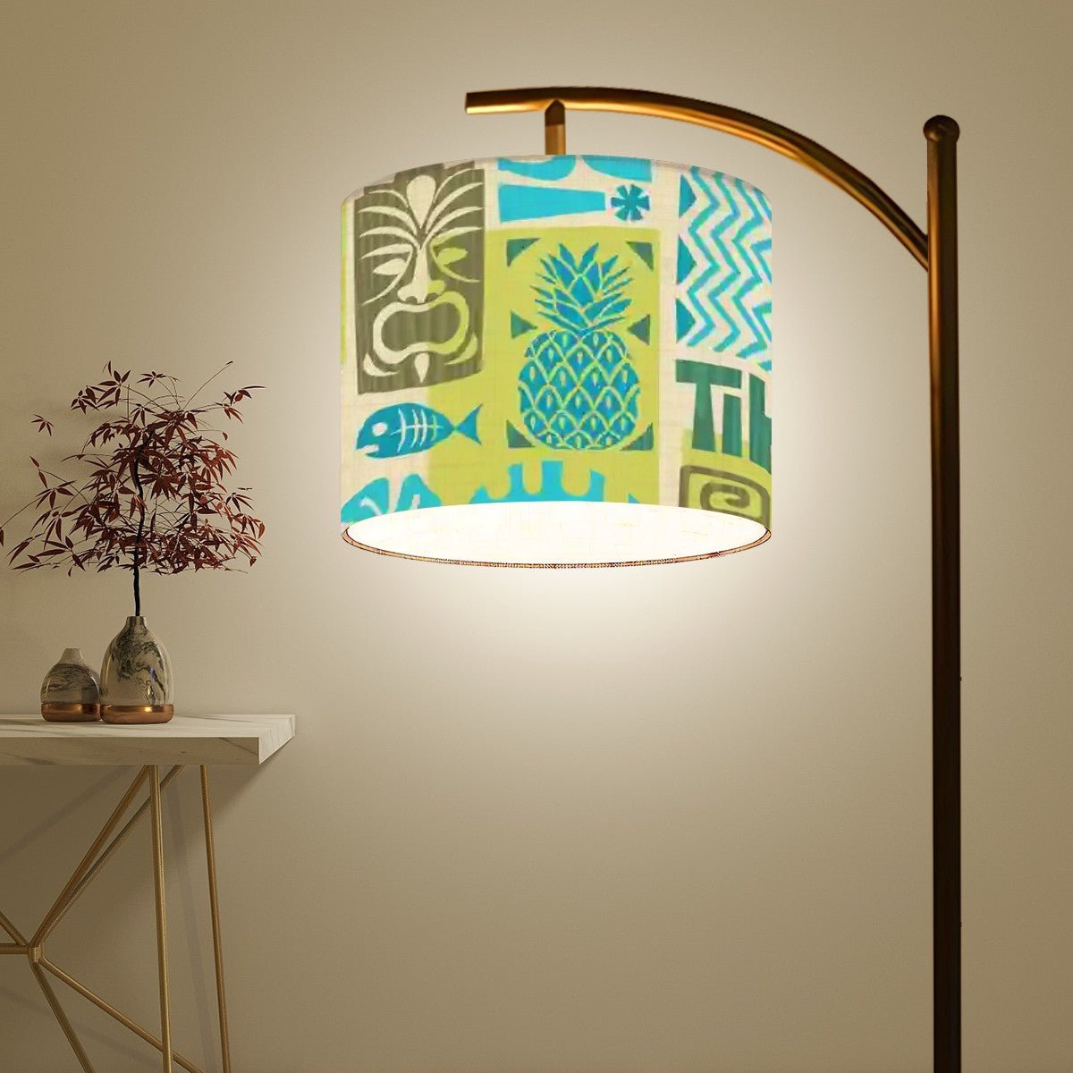 Kate McEnroe New York Tiki Arc Floor Lamp, Mid Century Modern Green Blue Retro Hawaiian LightingFloor Lampsa0Q5TXuFYL