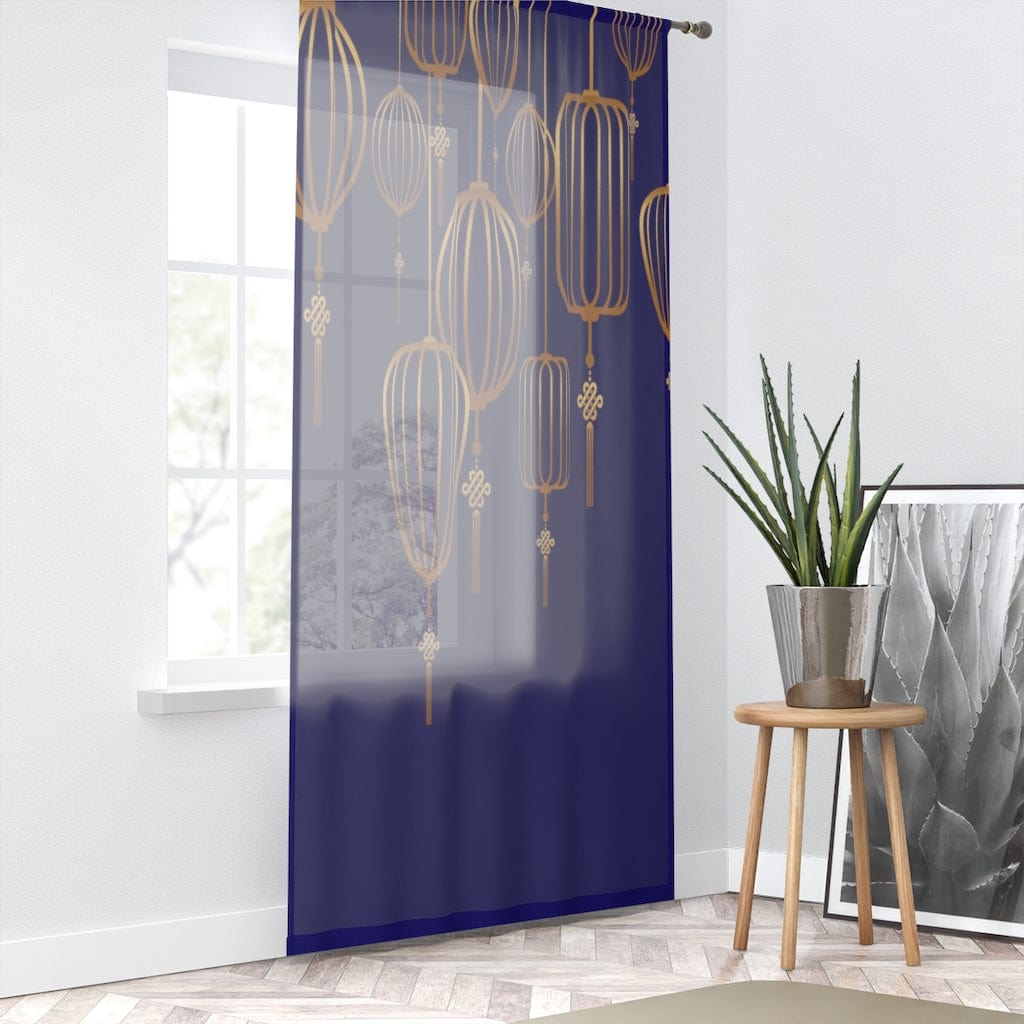 Kate McEnroe New York Traditional Chinese Lantern Design Sheer Window CurtainsWindow Curtains20657062606151848631