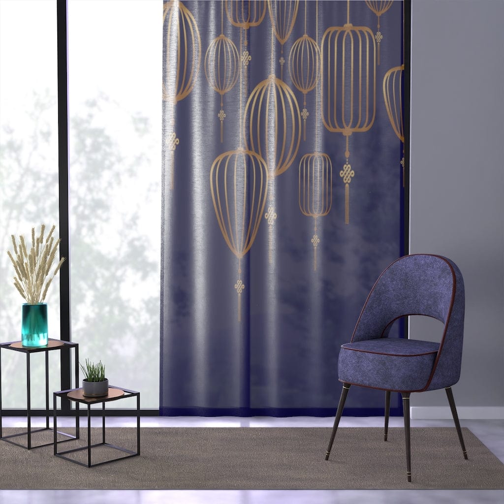Kate McEnroe New York Traditional Chinese Lantern Design Sheer Window CurtainsWindow Curtains20657062606151848631