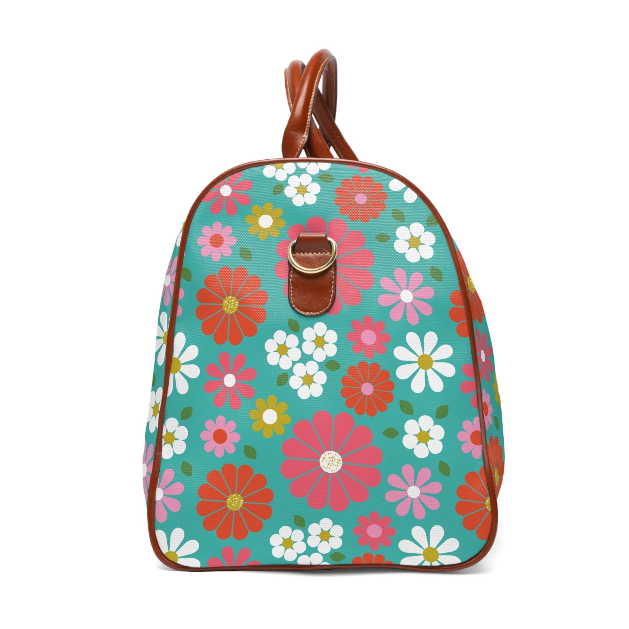Kate McEnroe New York Travel Bag - Mid century Modern 70s Retro Groovy Flower PowerDuffel Bags28450120287464573059