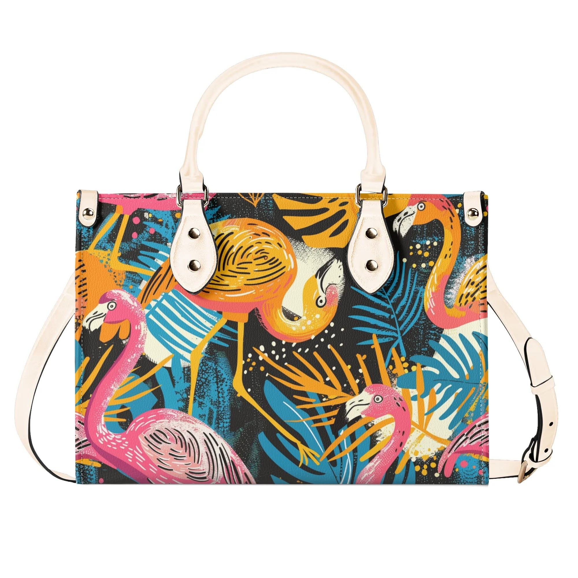 Kate McEnroe New York Tropical Flamingo Mid Century Modern Satchel, Retro Vintage MCM Style HandbagHandbagsNVK6LVKW - 4