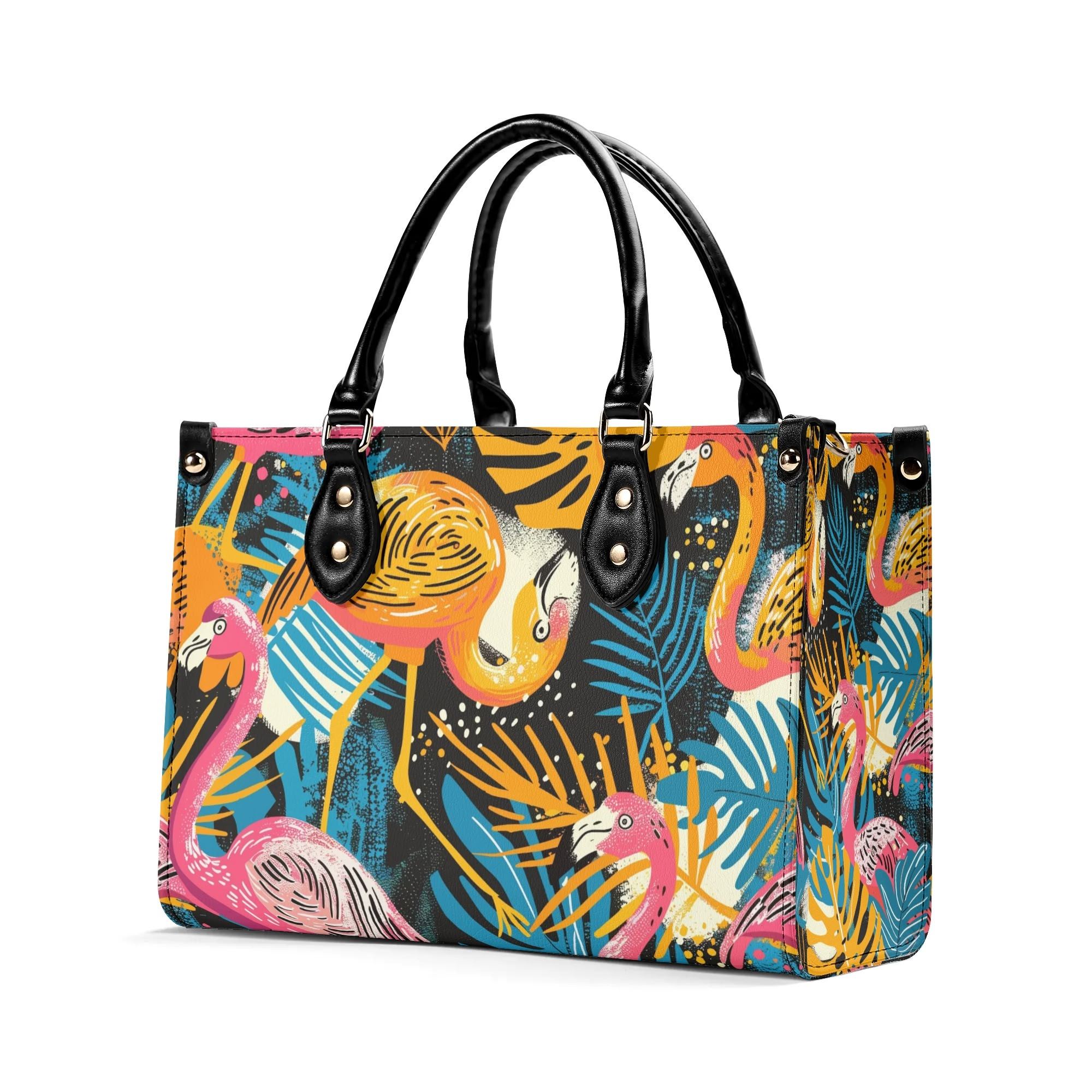 Kate McEnroe New York Tropical Flamingo Mid Century Modern Satchel, Retro Vintage MCM Style HandbagHandbagsNVK6LVKW - 4