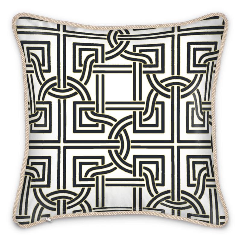 Versailles Geo Duck Feather Silk Pillow