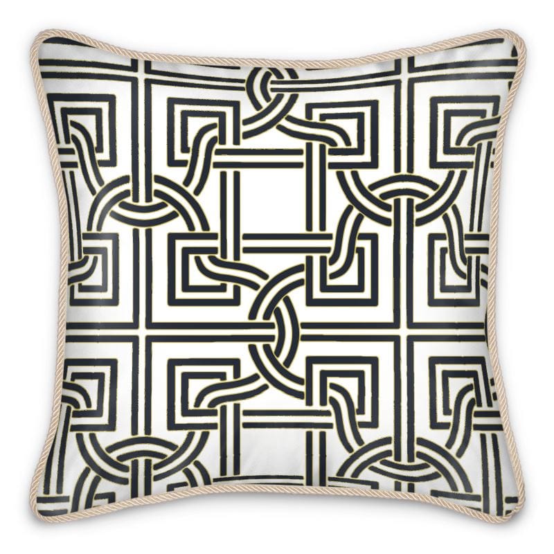 Versailles Geo Duck Feather Silk Pillow