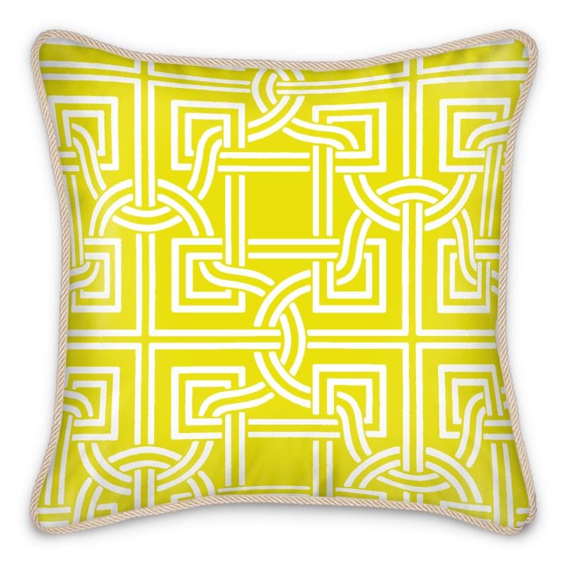 Versailles Geo Duck Feather Silk Pillow