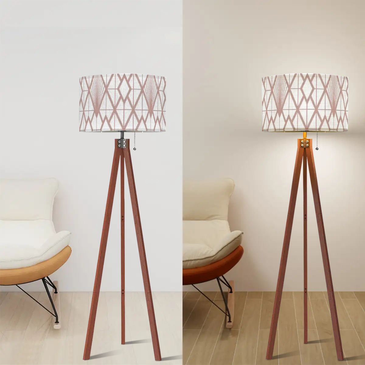 Kate McEnroe New York Vintage Art Deco Geometric 1920s Gatsby Tripod Floor LampTripod Floor Lamps7PhaVPOBtr