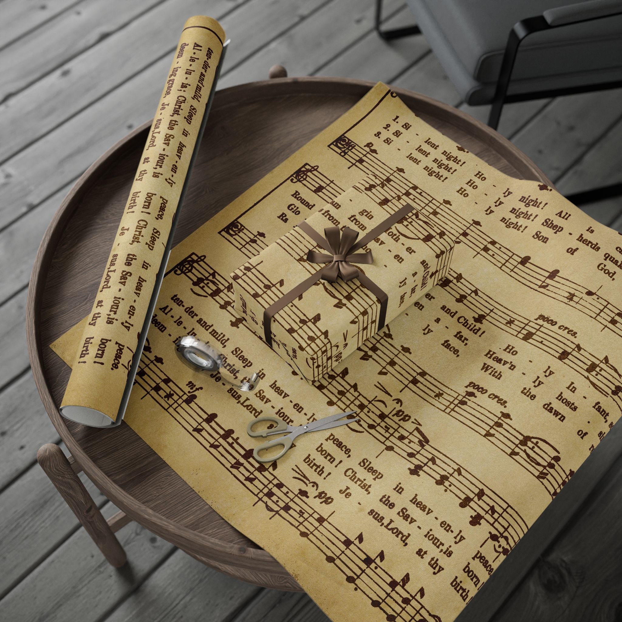 Kate McEnroe New York Vintage Christmas Carol Silent Night Sheet Music Gift WrapWrapping Paper21747624684077568112