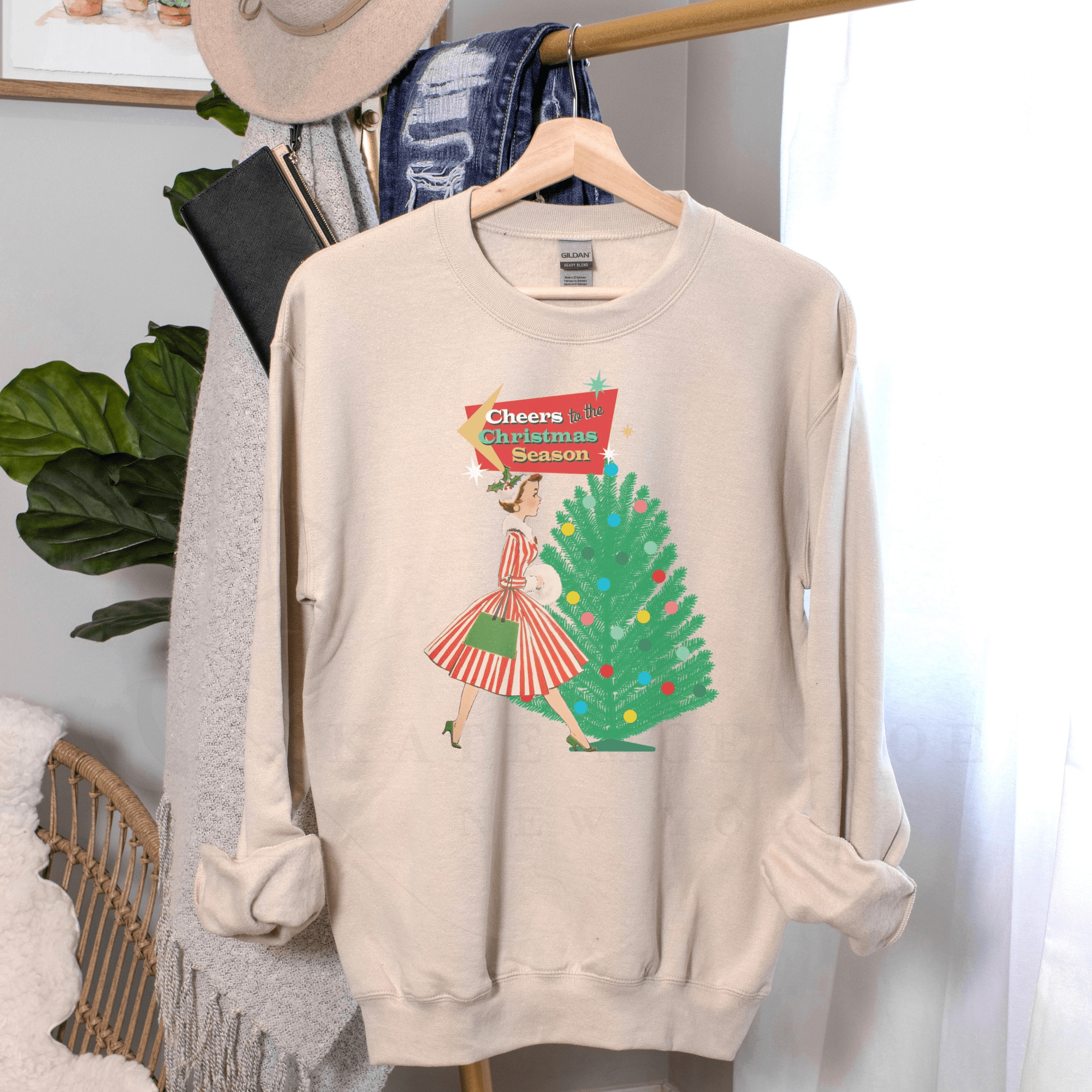Kate McEnroe New York Vintage Holiday Cheer Sweatshirt, Retro 50s Kitsch Christmas PulloverSweatshirts25729081359694068491