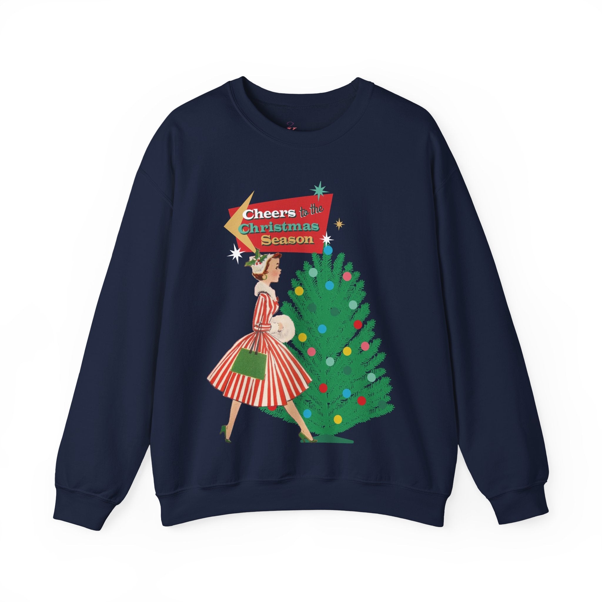 Kate McEnroe New York Vintage Holiday Cheer Sweatshirt, Retro 50s Kitsch Christmas PulloverSweatshirts31143792234565392217