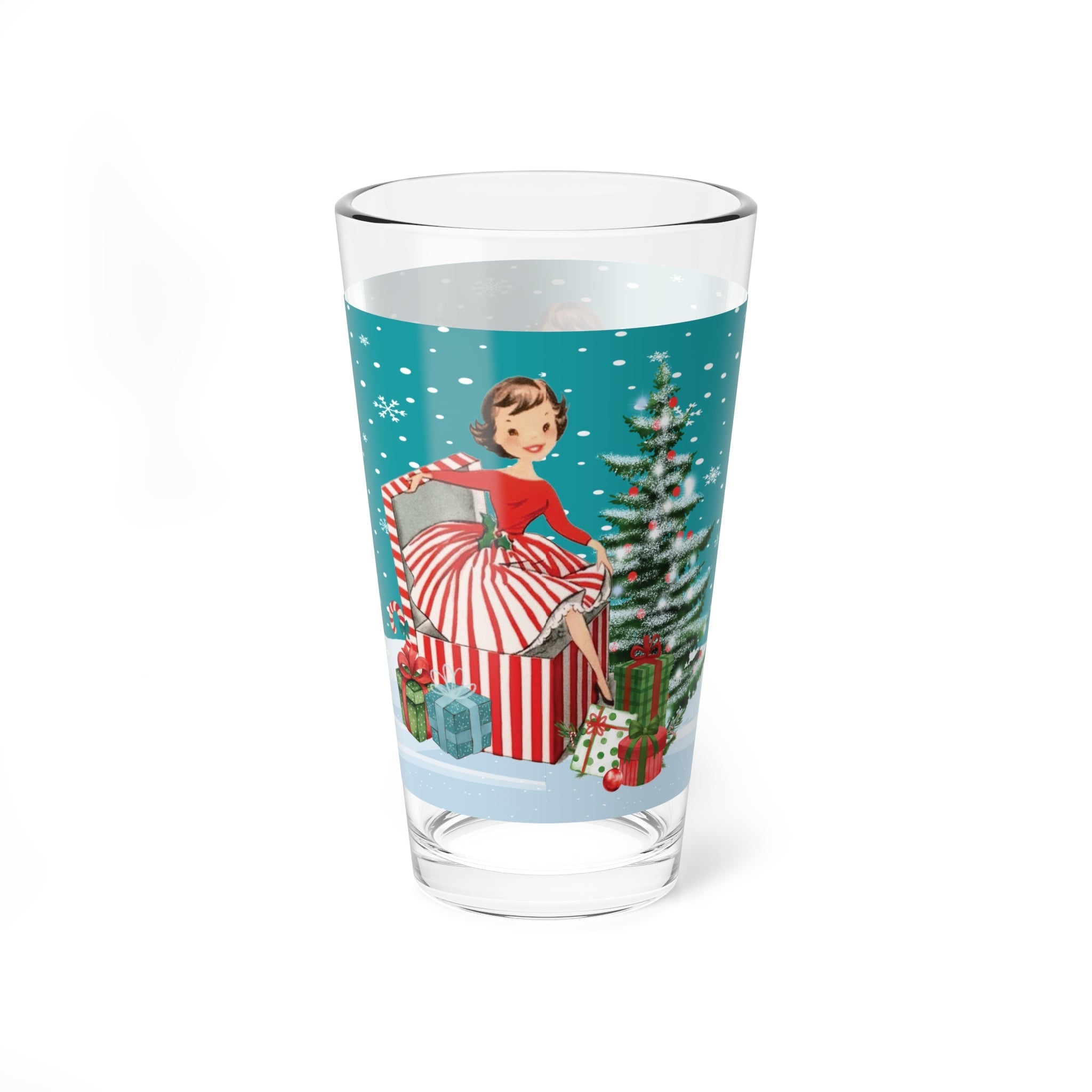 Kate McEnroe New York Vintage Kitsch Christmas Pint Glass Mid Century Holiday Retro Barware TumblerPint Glasses28712821538417902395