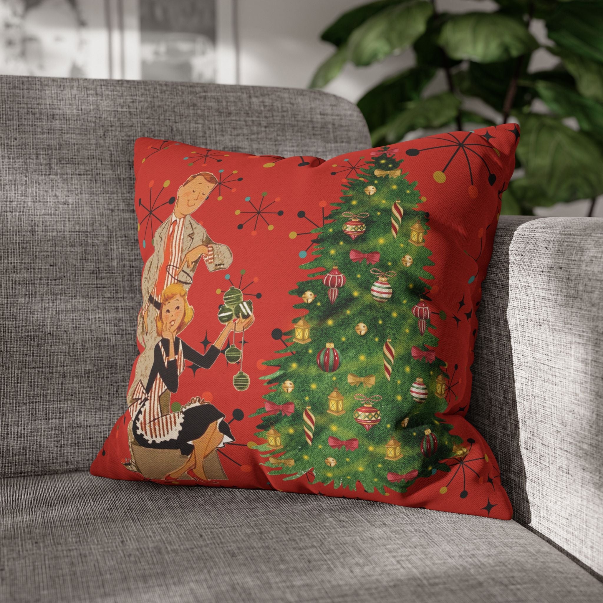 Kate McEnroe New York Vintage Kitsch Mid Century Modern Atomic Starburst Throw Pillow CoverThrow Pillow Covers33203480887168553960