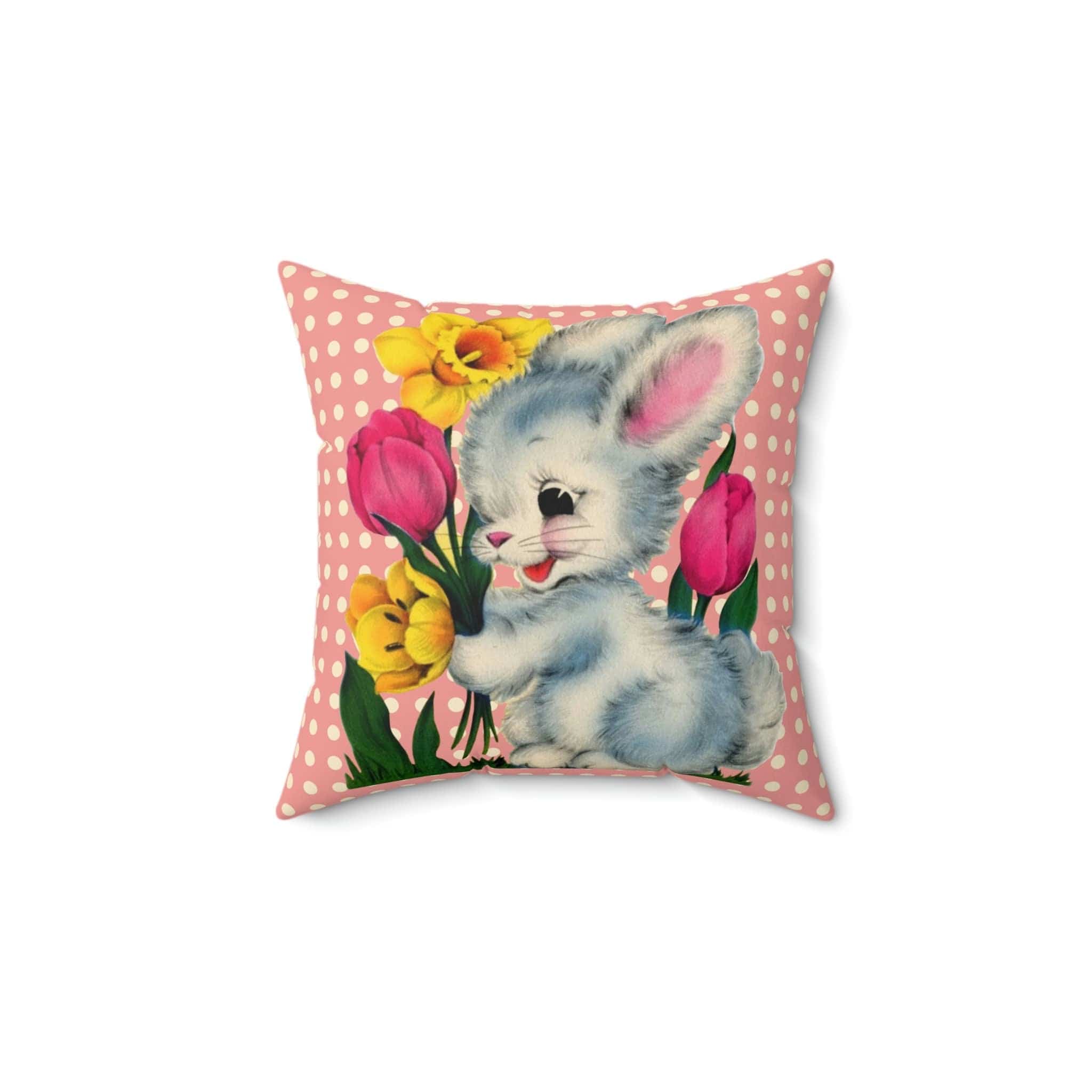 Kate McEnroe New York Vintage Kitschy Easter Bunny Throw Pillow CoverThrow Pillow Covers30172568275202466423