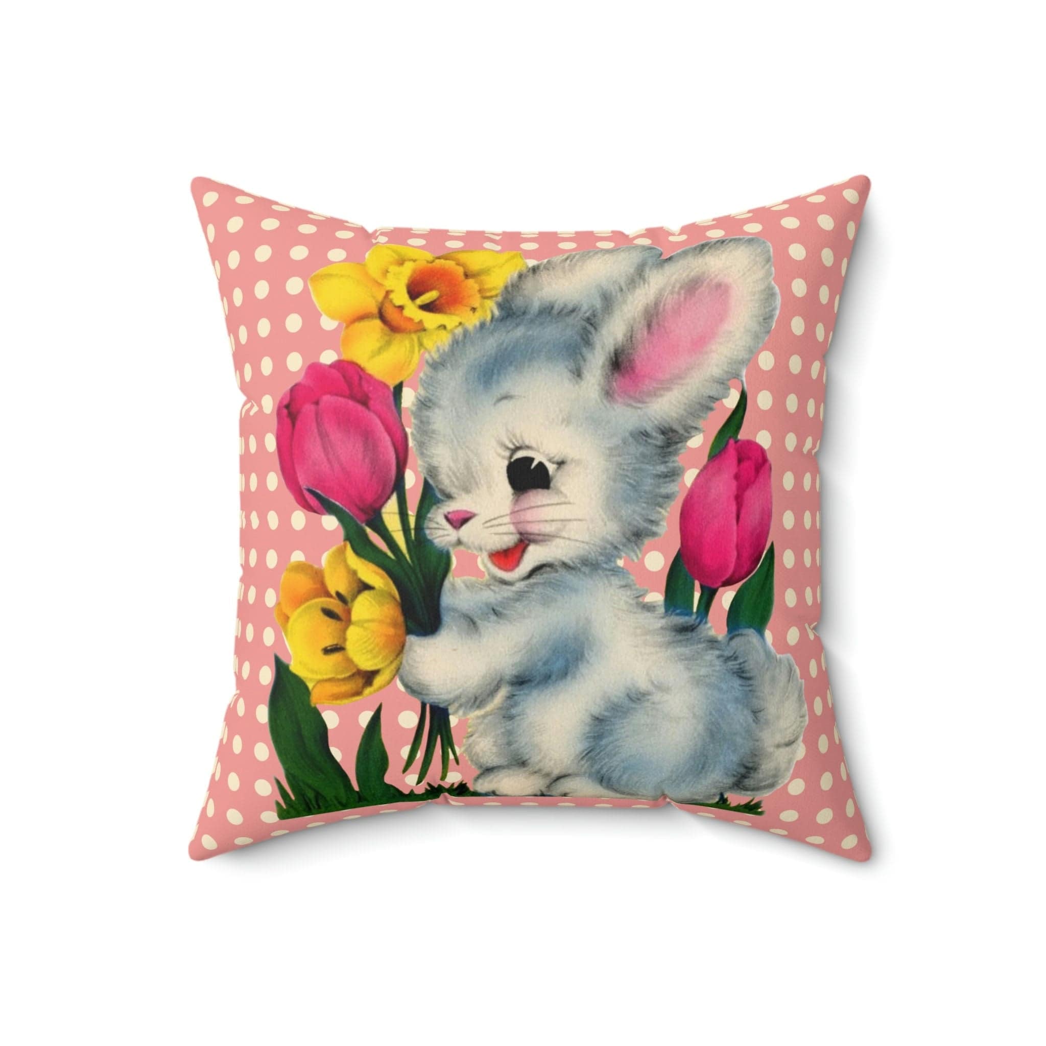 Kate McEnroe New York Vintage Kitschy Easter Bunny Throw Pillow CoverThrow Pillow Covers30172568275202466423