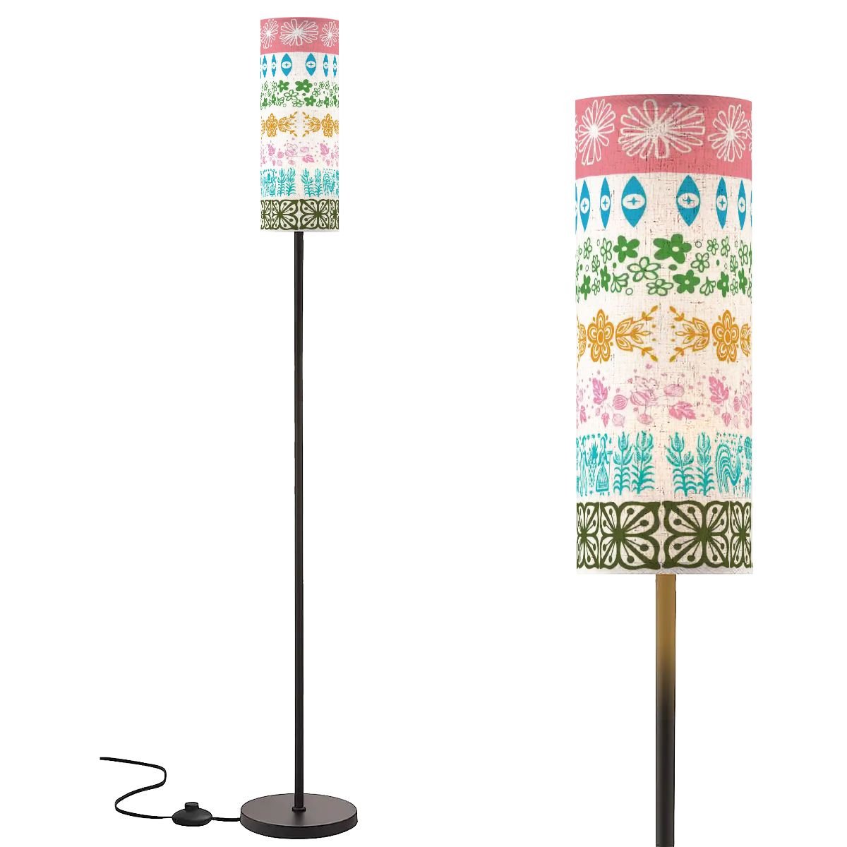 Kate McEnroe New York Vintage Pyrex Medley Floor Lamp, Mid Century Modern Tall Light, Retro Kitchen Collectible Home AccentFloor Lamps5PncMQf1a7
