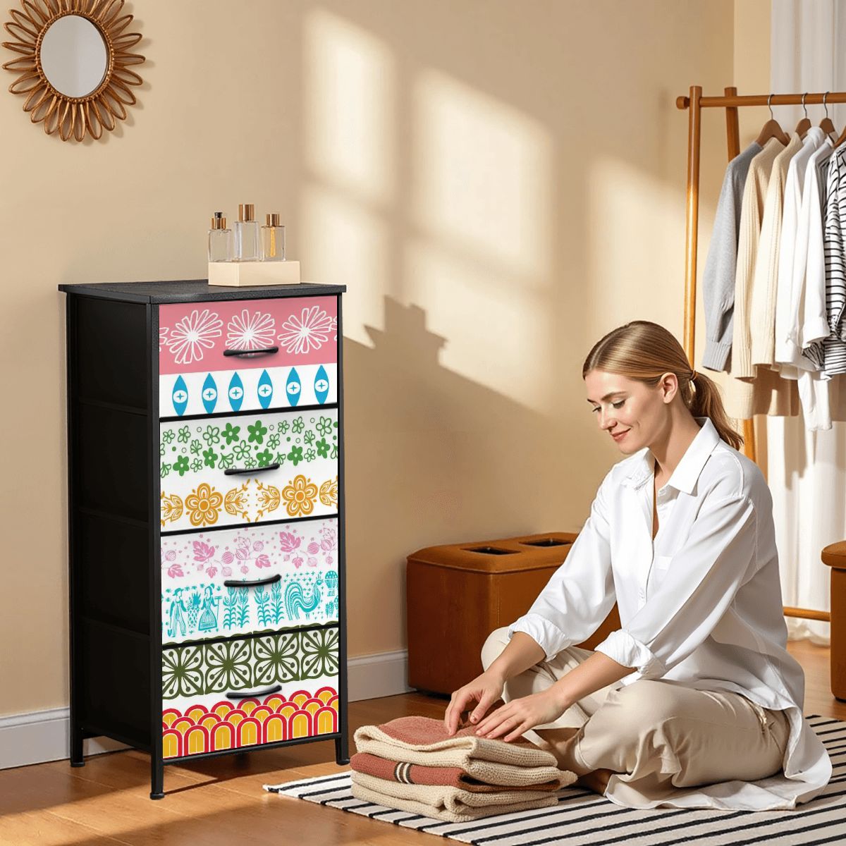 Kate McEnroe New York Vintage Pyrex Medley Floral Mid Century Modern 4 - Drawer DresserDressersDAkN5w2vmK