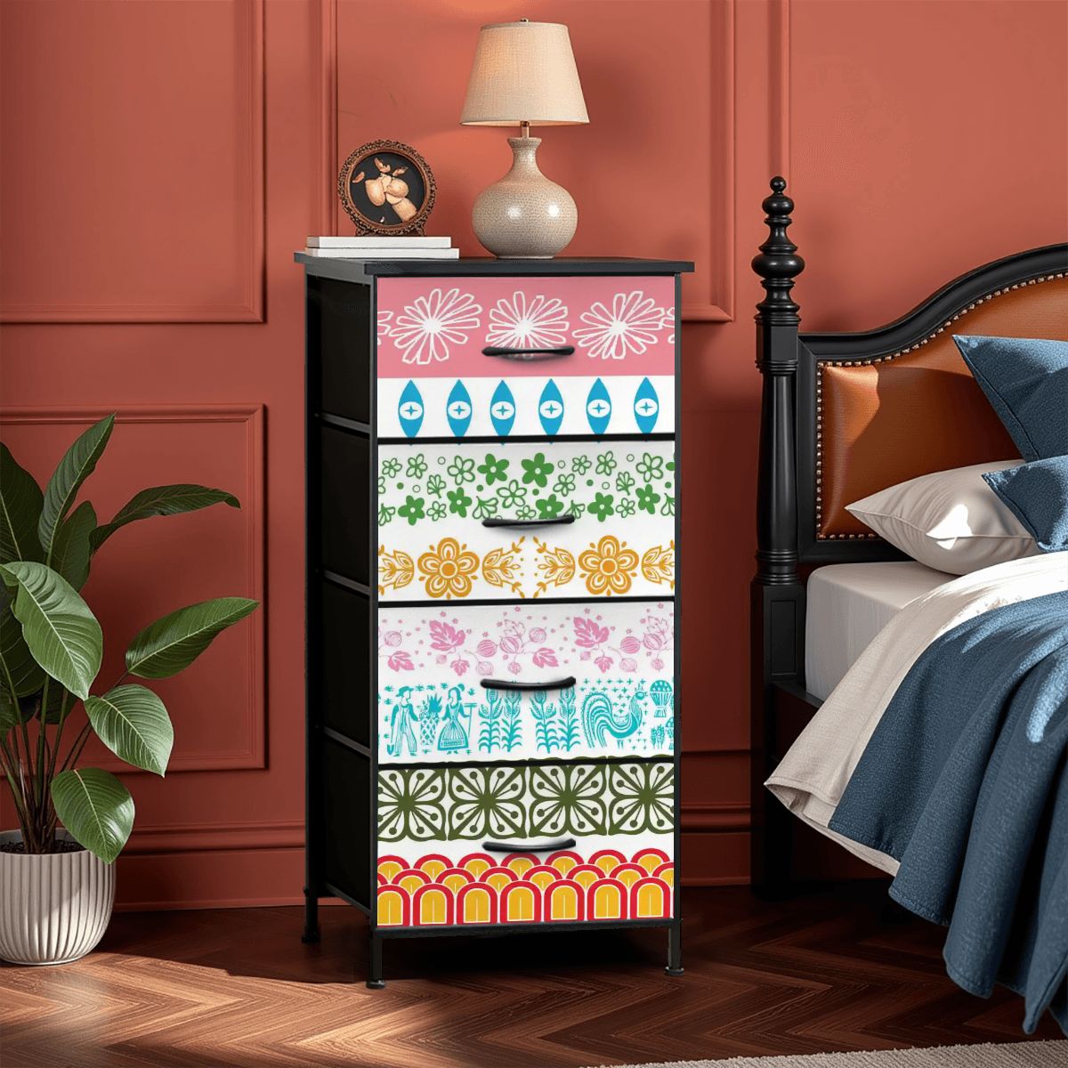 Kate McEnroe New York Vintage Pyrex Medley Floral Mid Century Modern 4 - Drawer DresserDressersDAkN5w2vmK