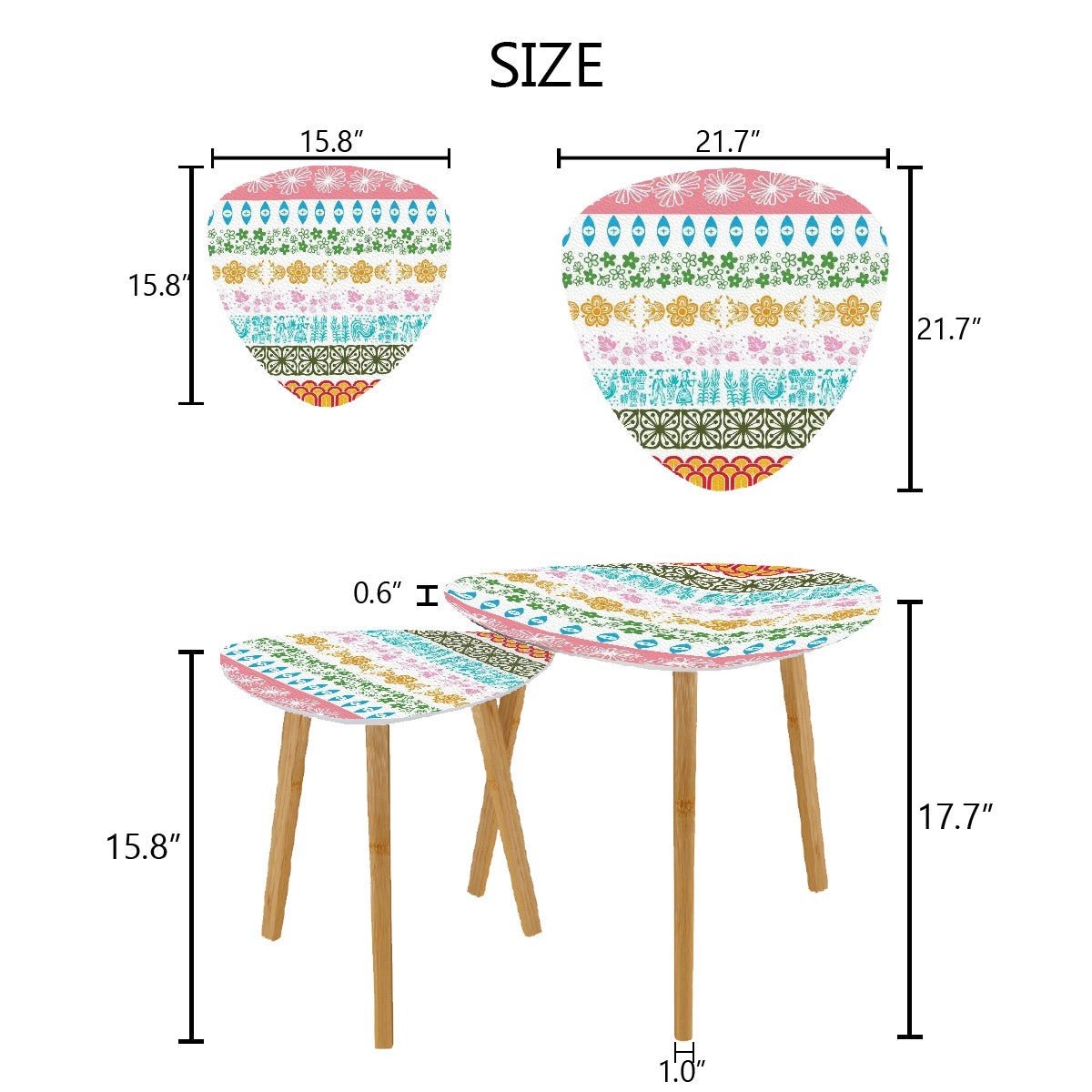 Kate McEnroe New York Vintage Pyrex Medley Nesting Tables, Mid Century Modern Floral Accent Furniture SetNesting TableslEf7xBsKtY