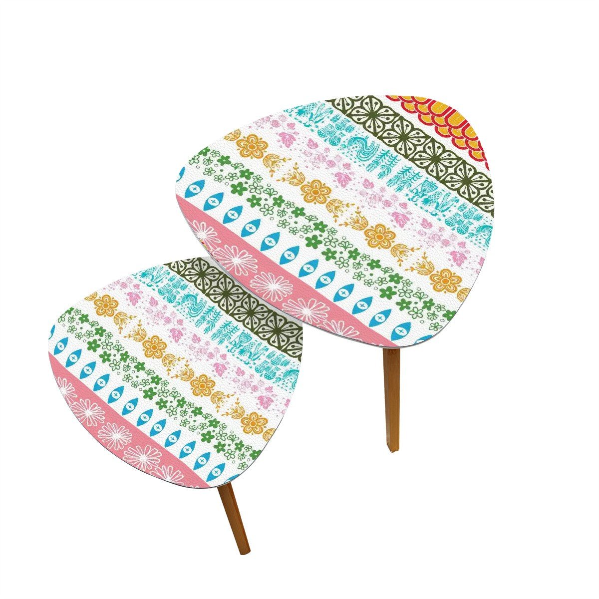 Kate McEnroe New York Vintage Pyrex Medley Nesting Tables, Mid Century Modern Floral Accent Furniture SetNesting TableslEf7xBsKtY