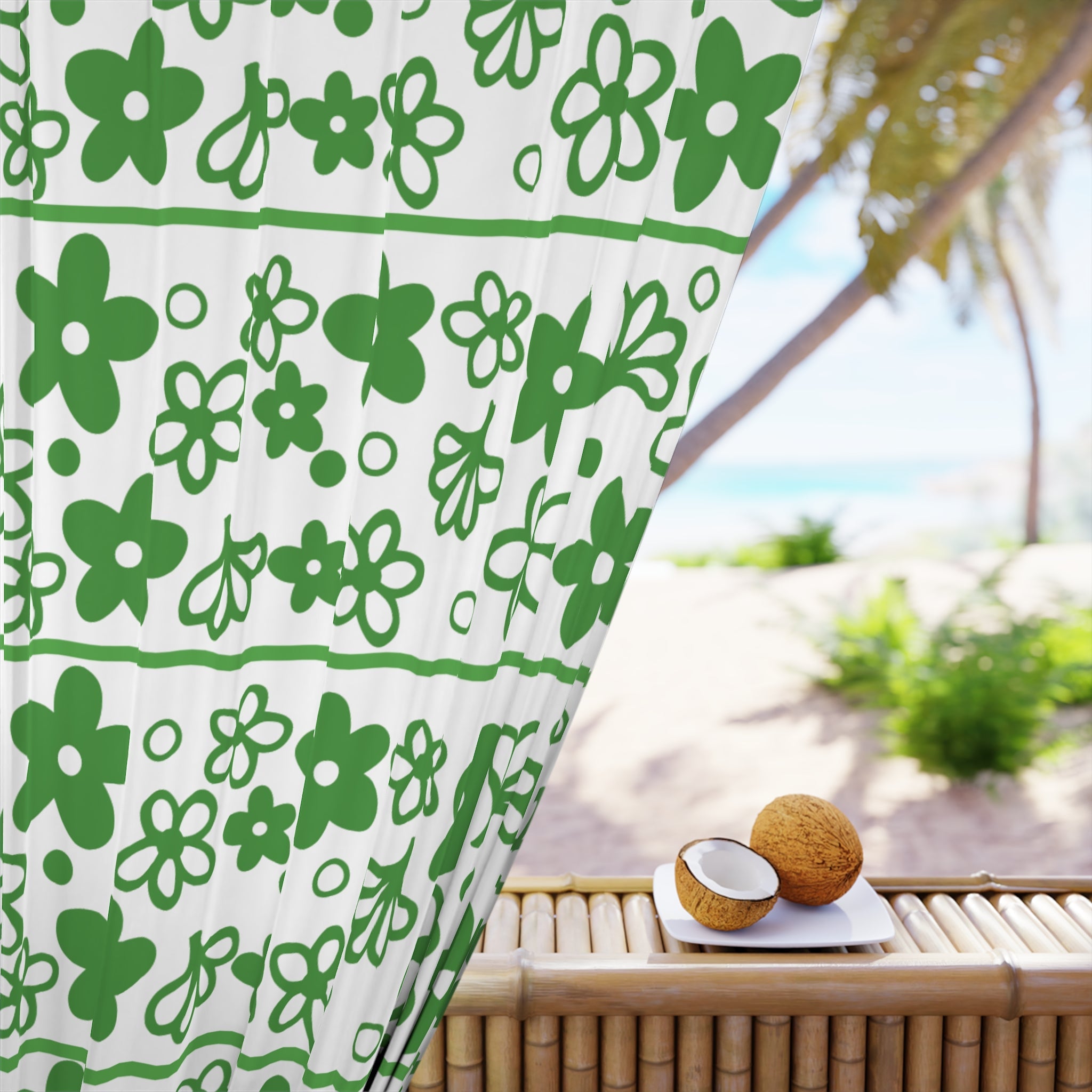 Kate McEnroe New York Vintage Pyrex Spring Blossom Blackout Curtains, Crazy Daisy Mid Century Window PanelsWindow Curtains22667369216671079067