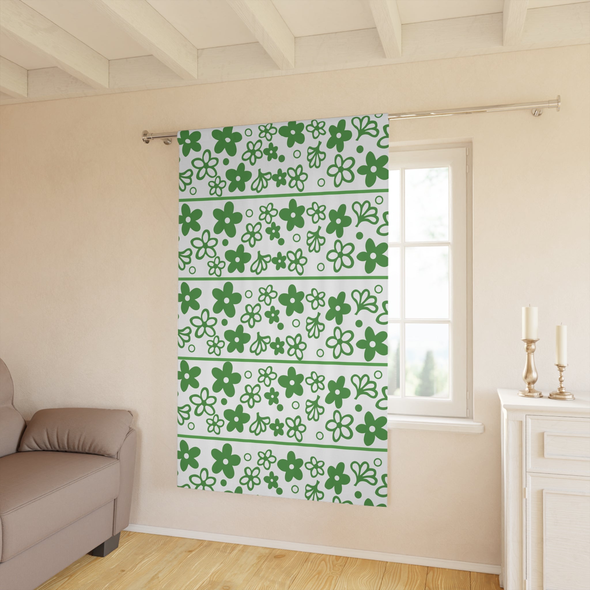 Kate McEnroe New York Vintage Pyrex Spring Blossom Blackout Curtains, Crazy Daisy Mid Century Window PanelsWindow Curtains22667369216671079067