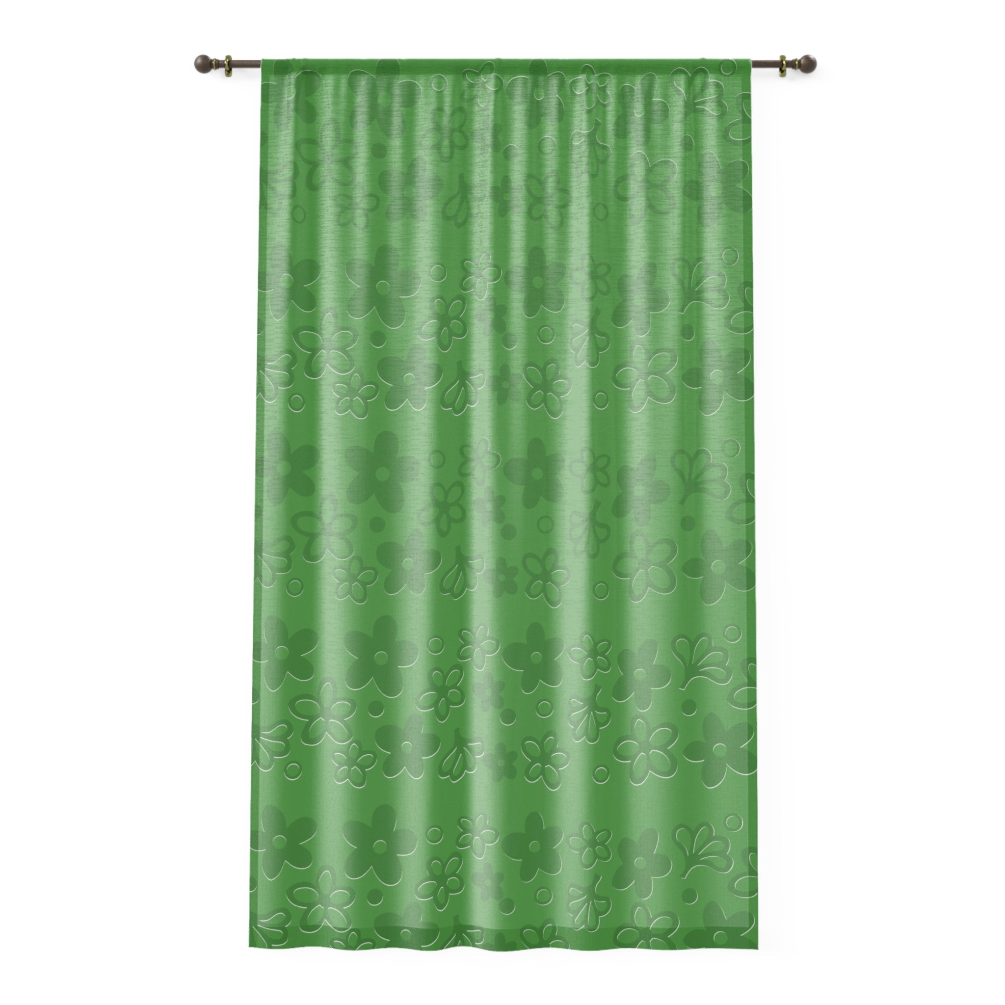 Kate McEnroe New York Vintage Pyrex Spring Blossom Sheer Curtain, 70s Mid Century Modern Retro Window PanelWindow Curtains32125763602578360645