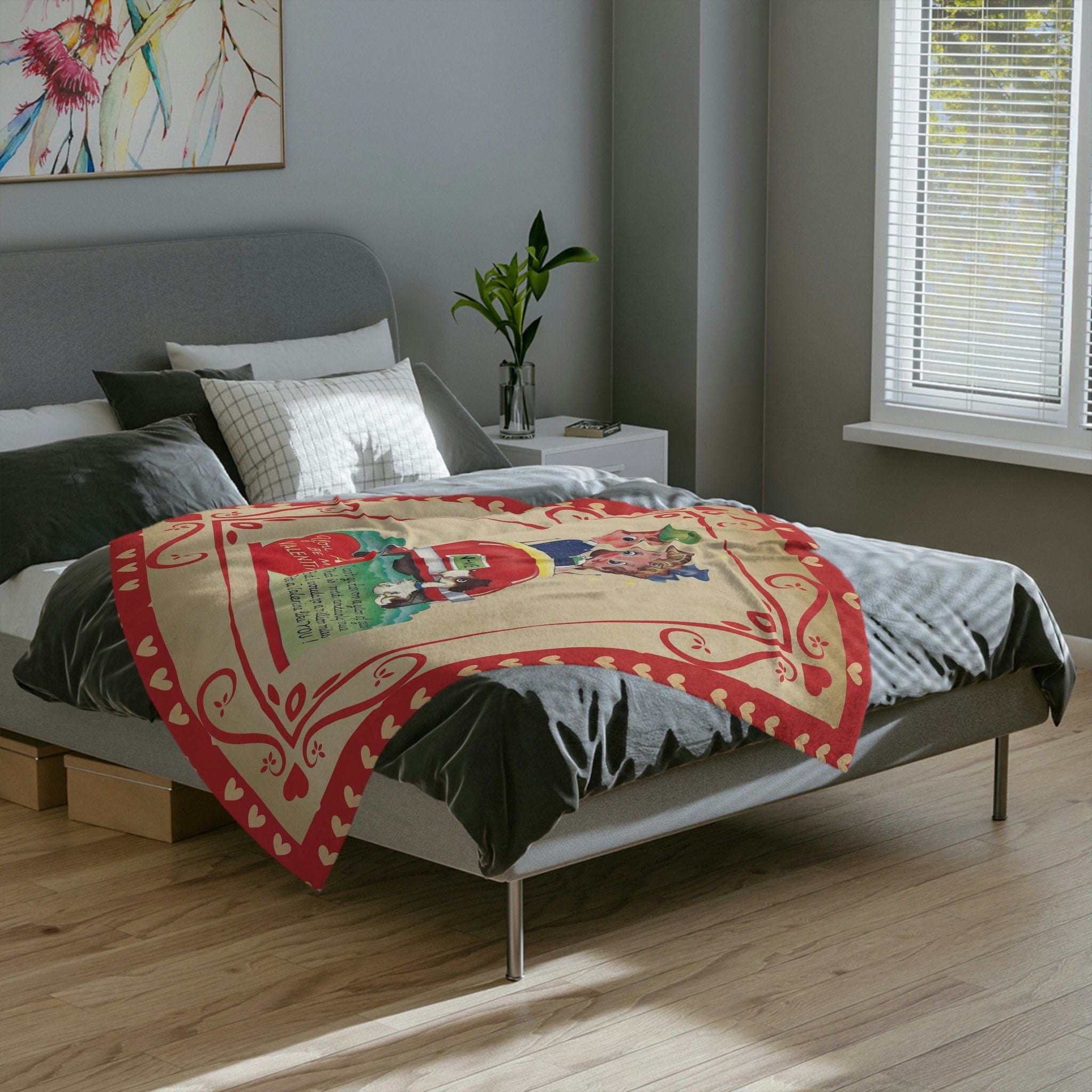 Kate McEnroe New York Vintage Retro Boy and Girl Valentine Throw BlanketBlankets22003651860270388739